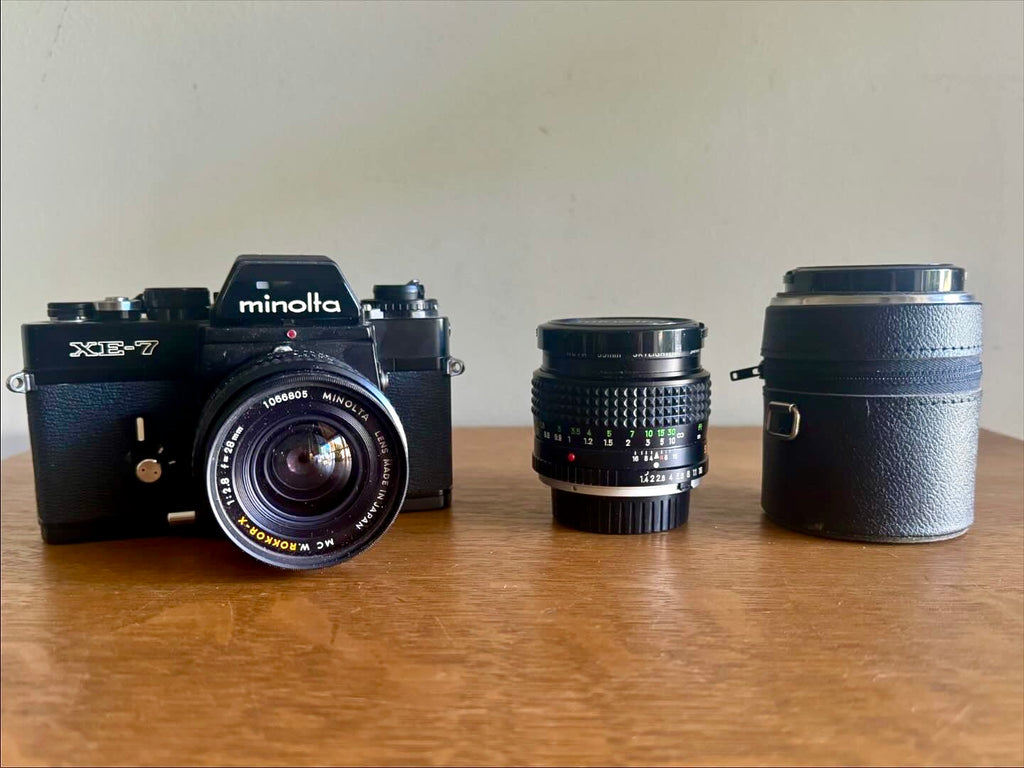 Vintage Minolta XE-7 35MM Film Camera with Extra Lens