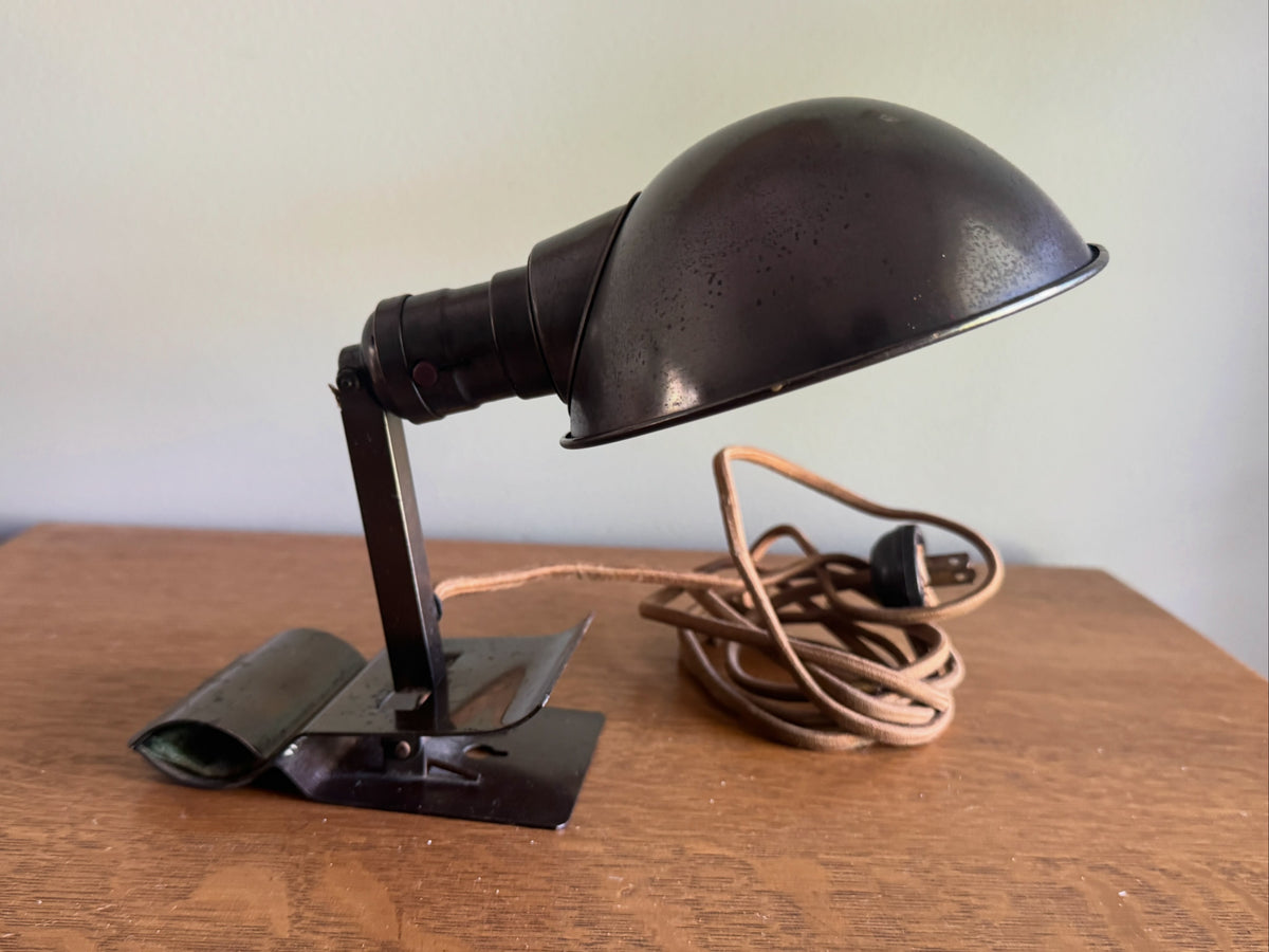 Vtg Industrial Farberware Adjusto-lite Clamp Lamp ~ Industrial Clamp Task Light