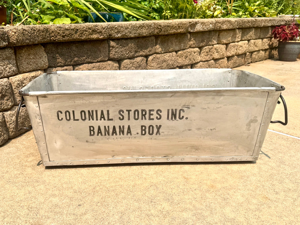 Vtg Large Metal Colonial Stores Inc. Banana Box ~ Industrial Fruit Crate