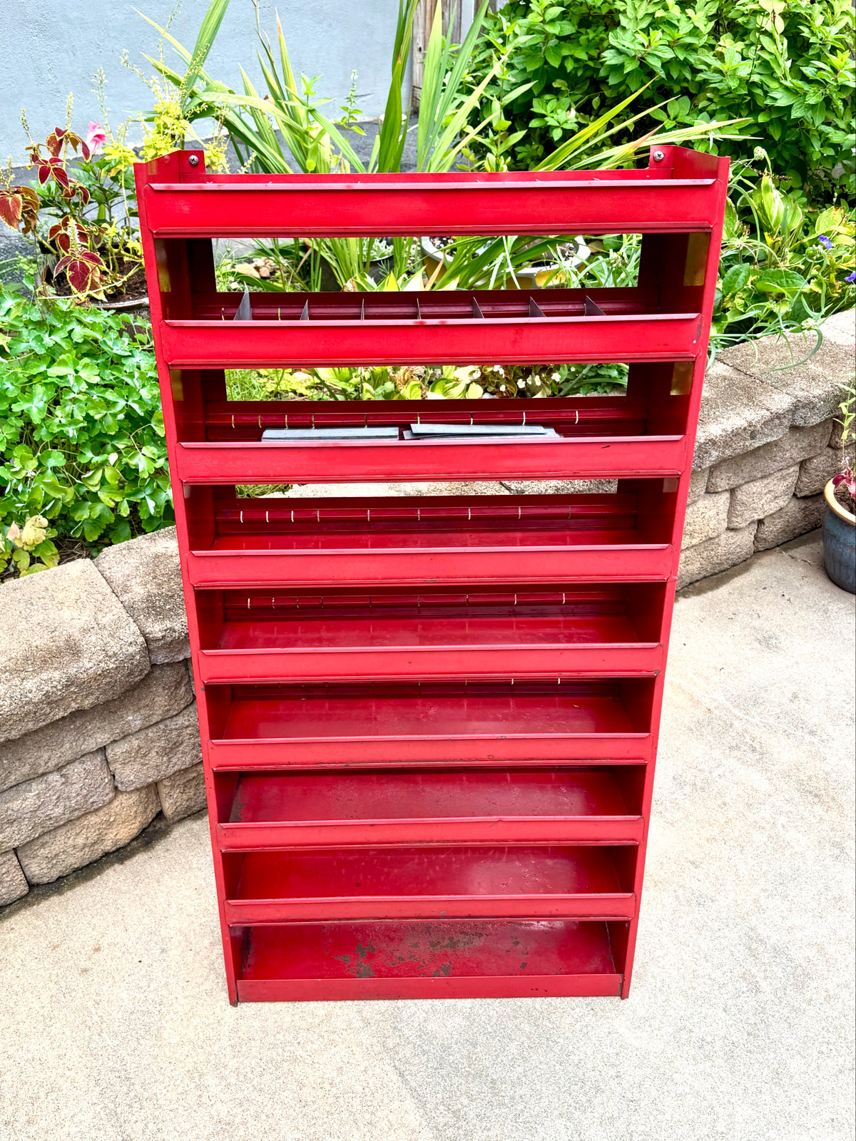 Industrial Red Metal Organizer Bin Cabinet ~ Organizer Cabinet
