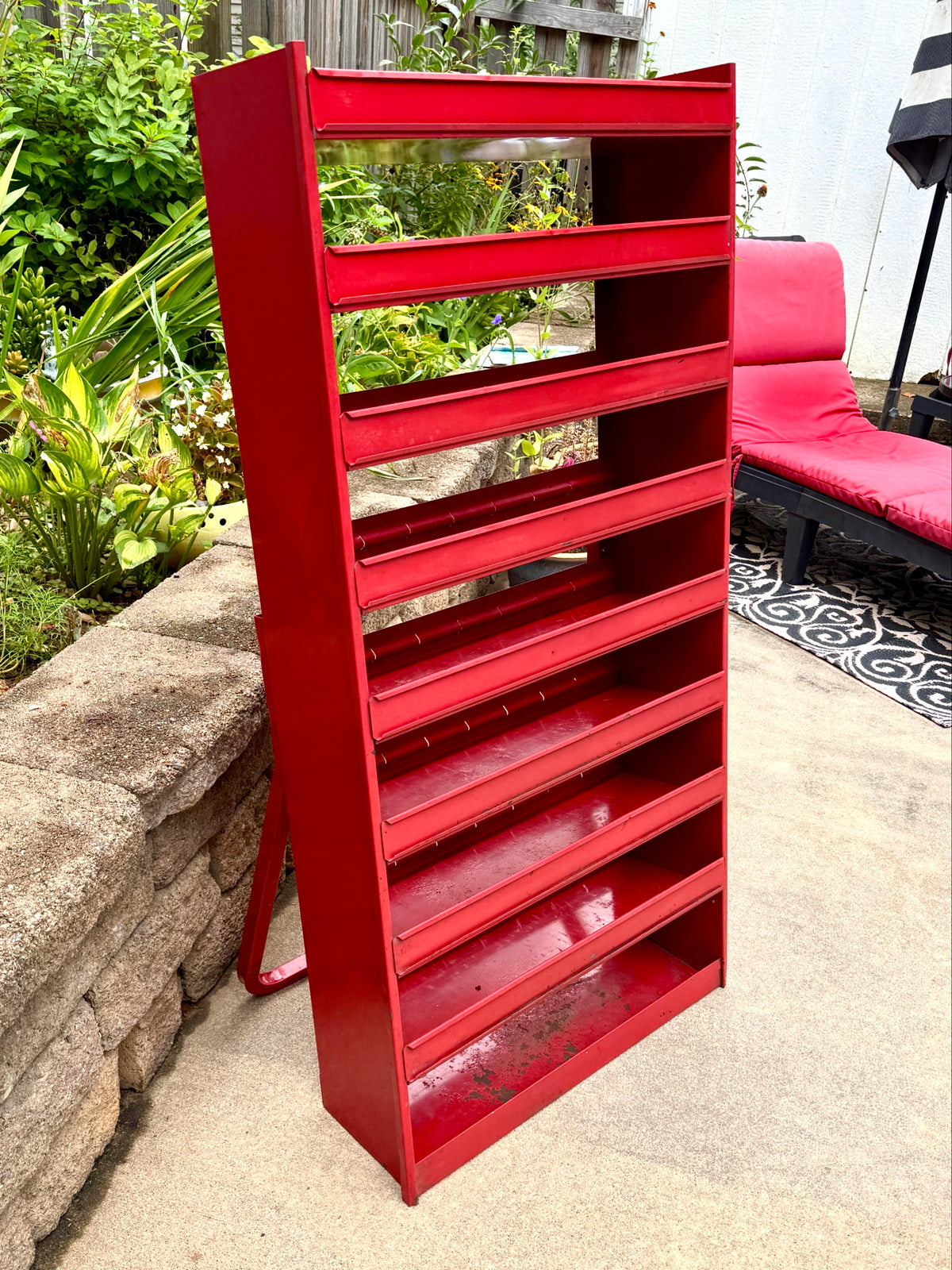 Industrial Red Metal Organizer Bin Cabinet ~ Organizer Cabinet