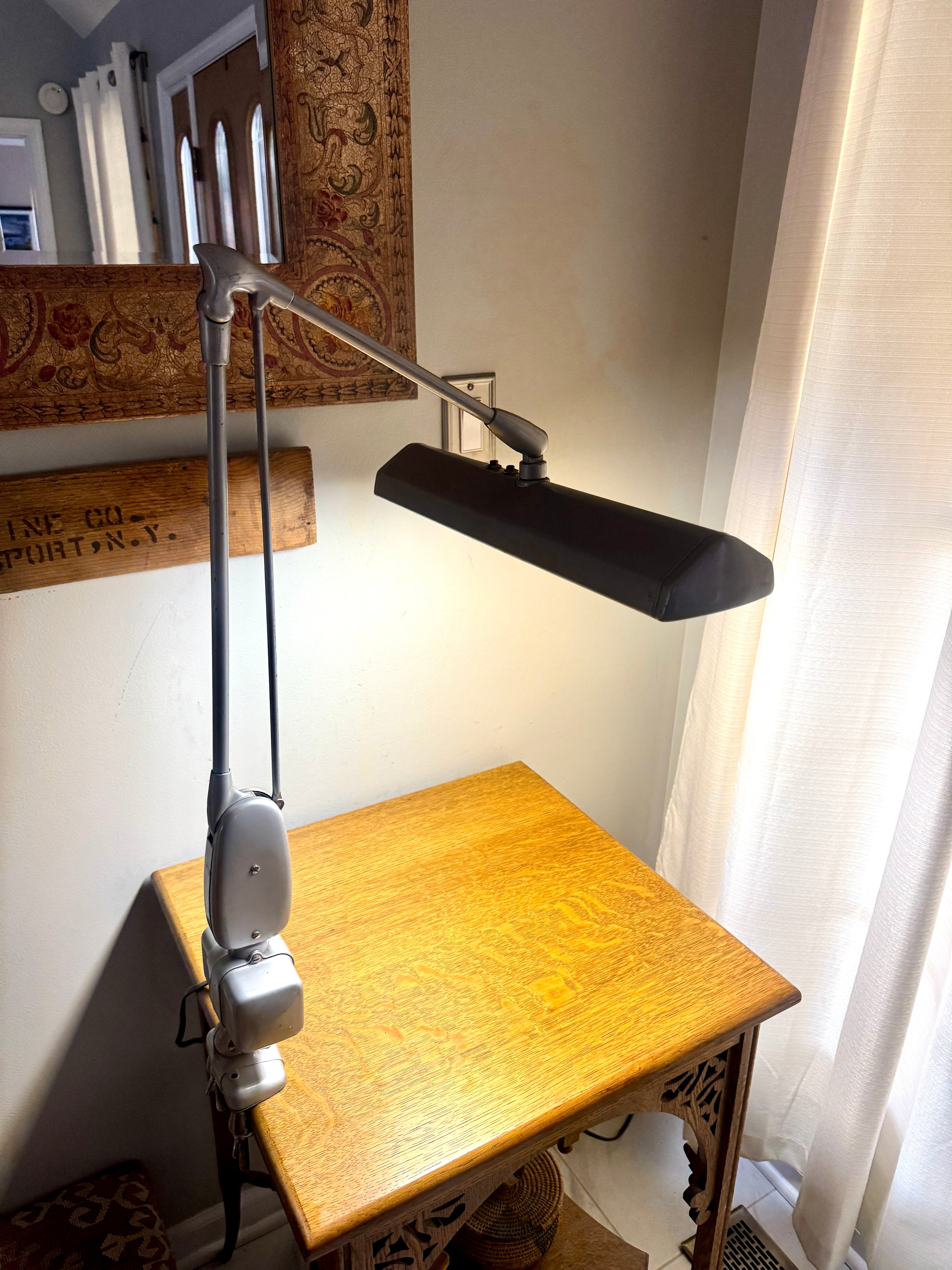 Dazor Floating Fixture P-2124 Clamp On Lamp ~ Industrial Floating Drafting Lamp
