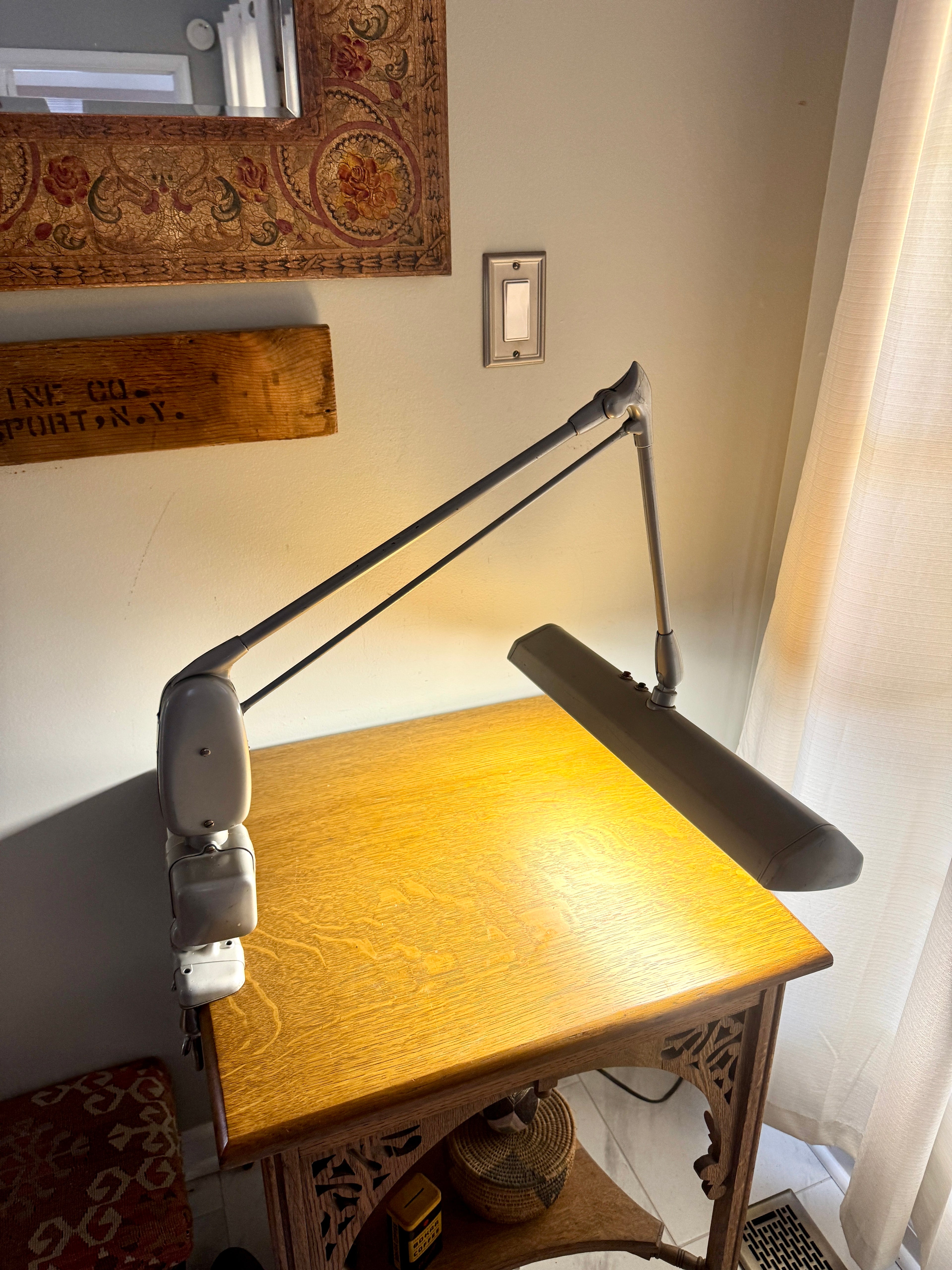 Dazor Floating Fixture P-2124 Clamp On Lamp ~ Industrial Floating Drafting Lamp