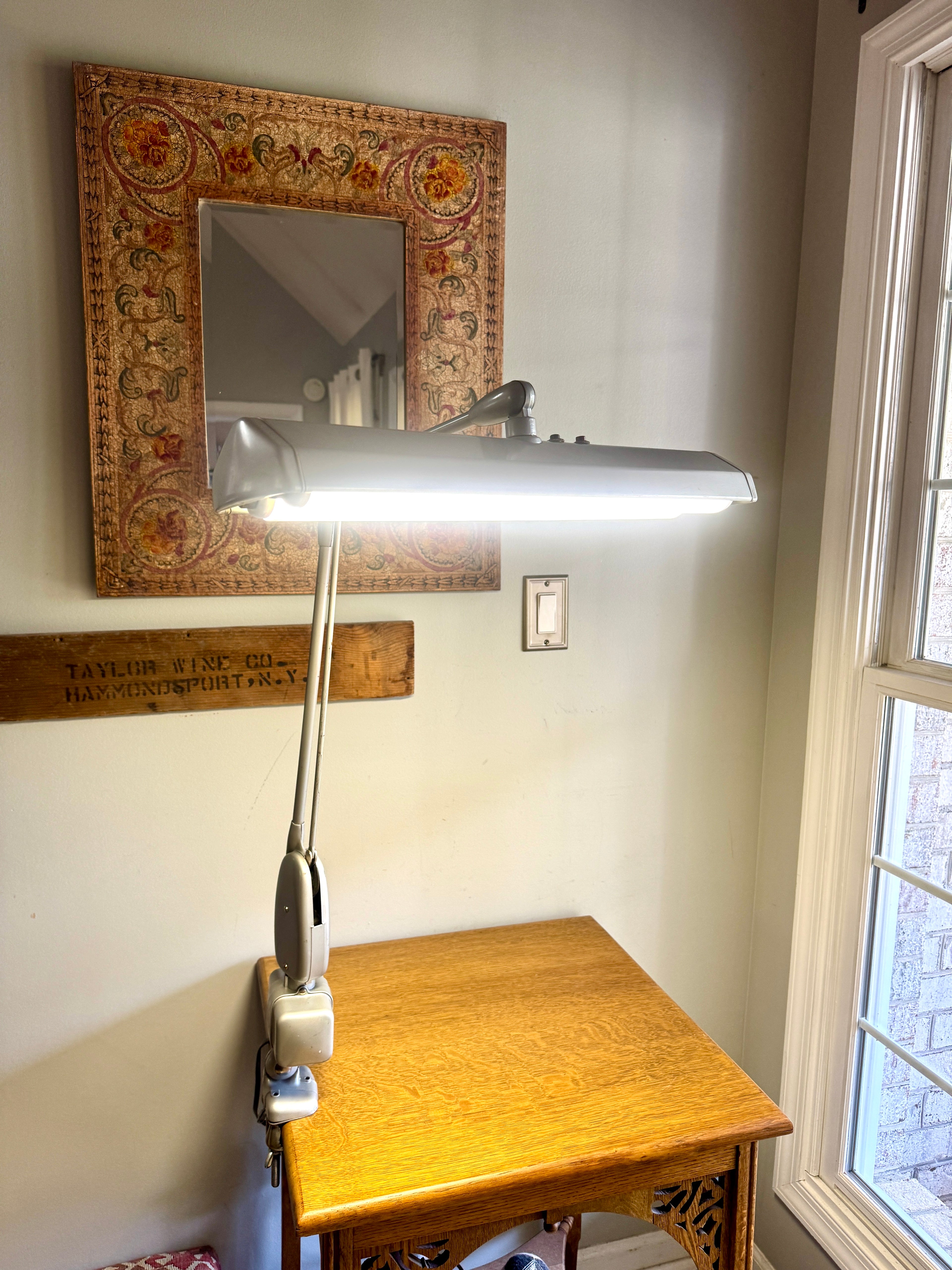 Dazor Floating Fixture P-2124 Clamp On Lamp ~ Industrial Floating Drafting Lamp