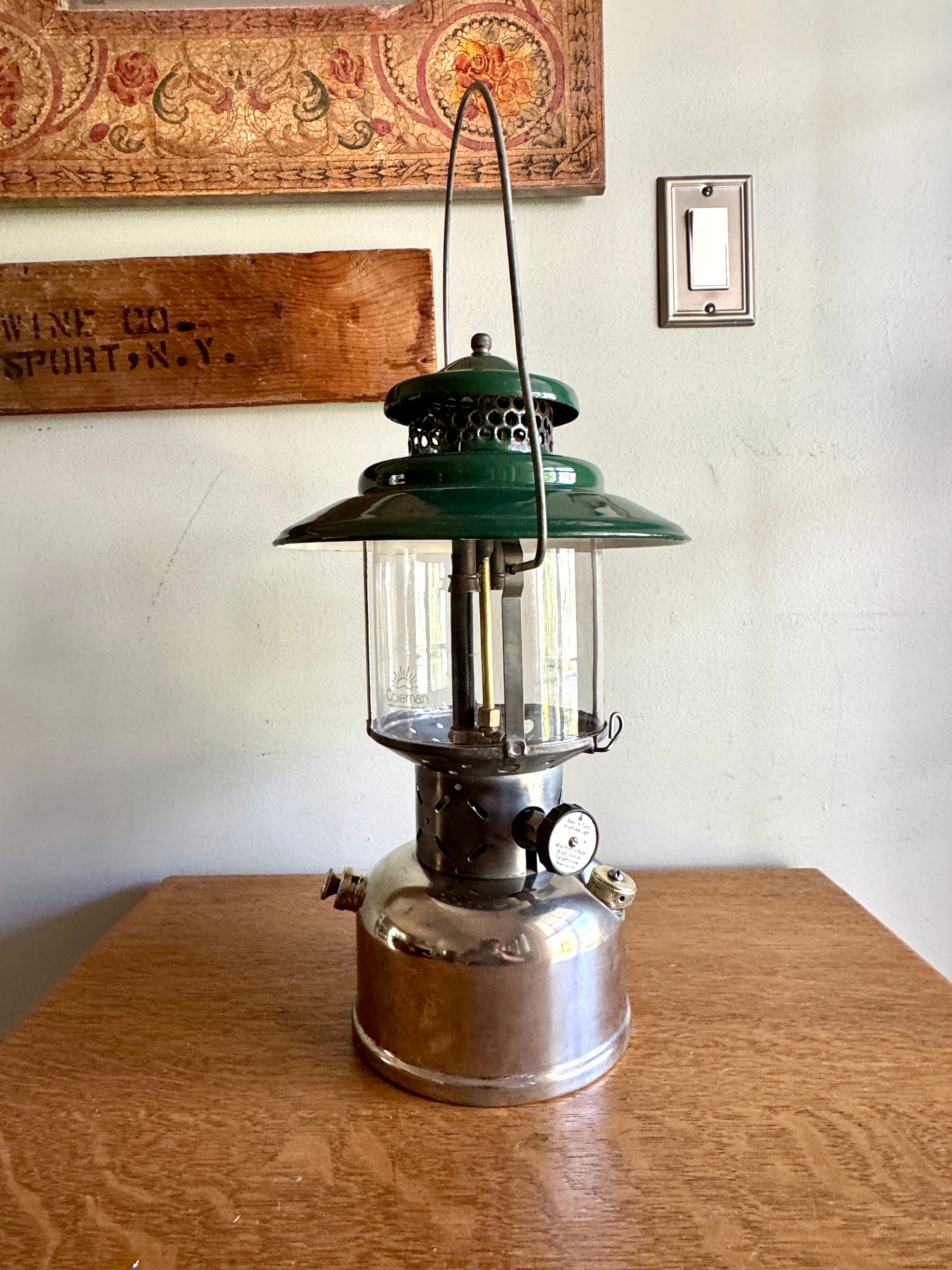 1950's Coleman Model 228D Nickel Plated Big Hat Camping Lantern - Display Only ~ Please Read