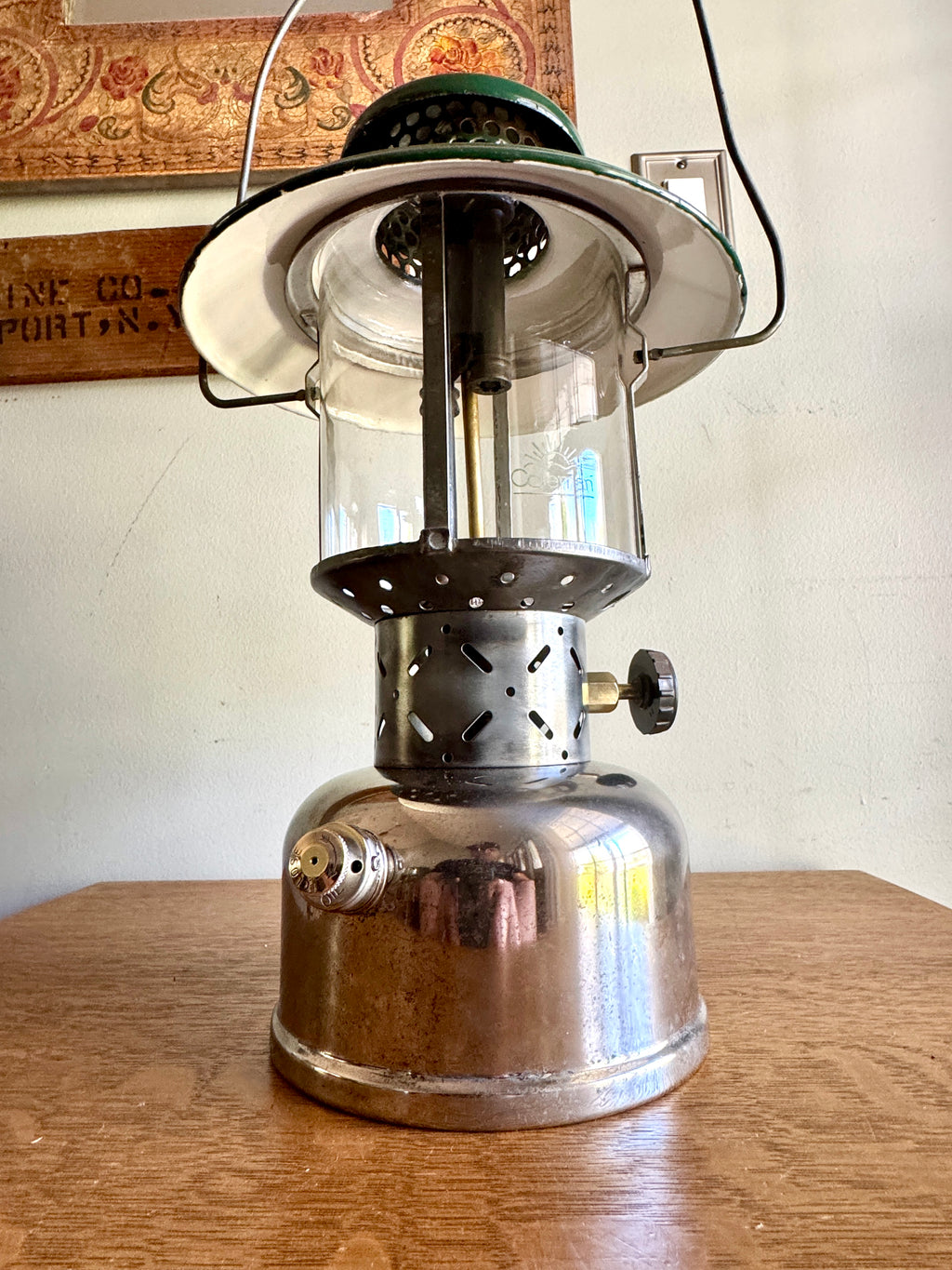 1950's Coleman Model 228D Nickel Plated Big Hat Camping Lantern - Display Only ~ Please Read