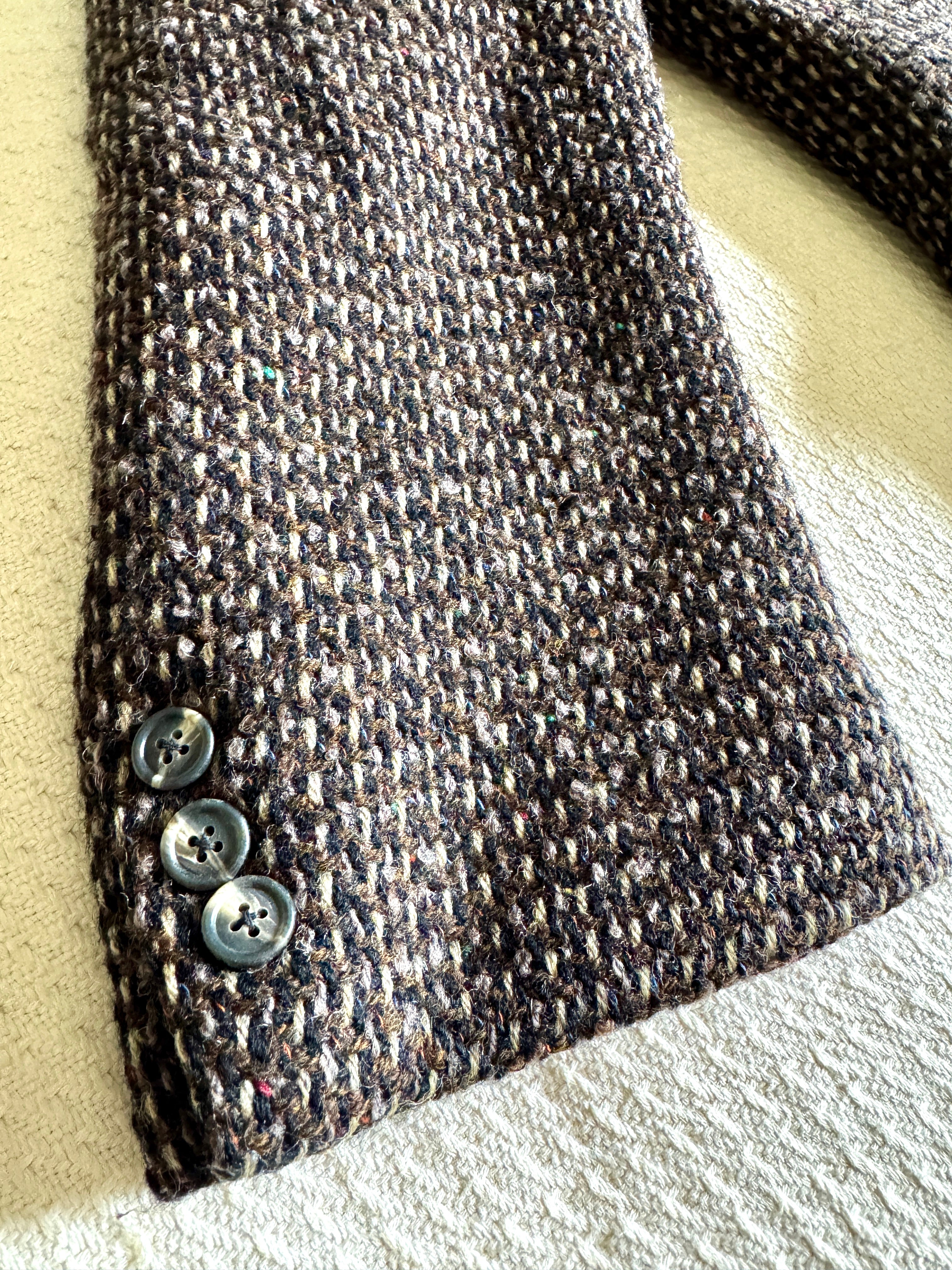 Vtg 70's Burberrys' Tweed Overcoat ~ Burberrys' Herringbone Like Weave Top Jacket
