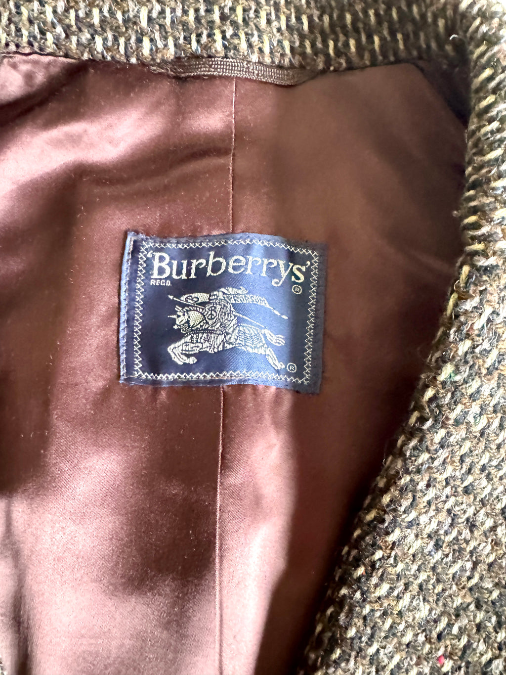 Vtg 70's Burberrys' Tweed Overcoat ~ Burberrys' Herringbone Like Weave Top Jacket