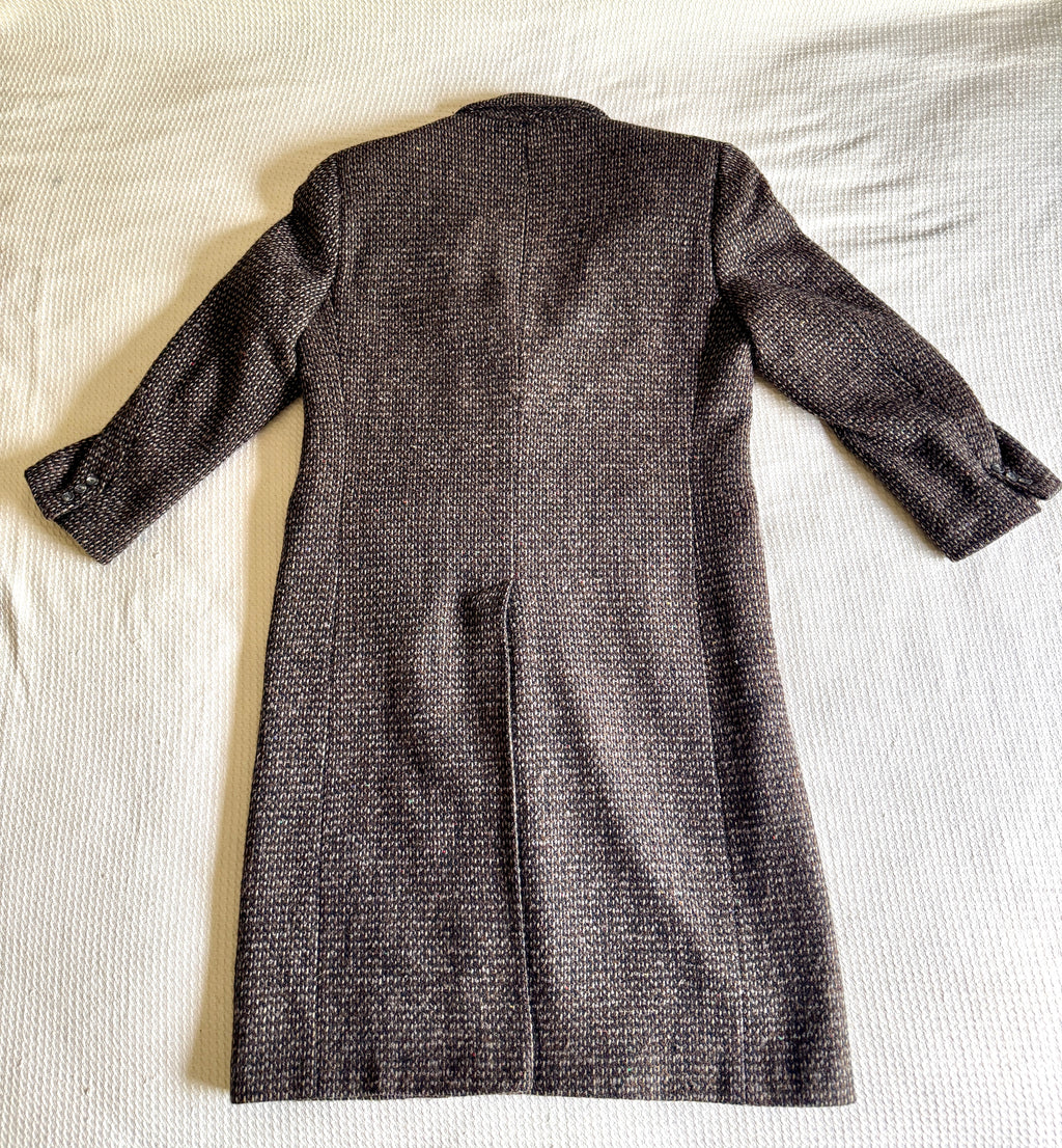 Vtg 70's Burberrys' Tweed Overcoat ~ Burberrys' Herringbone Like Weave Top Jacket