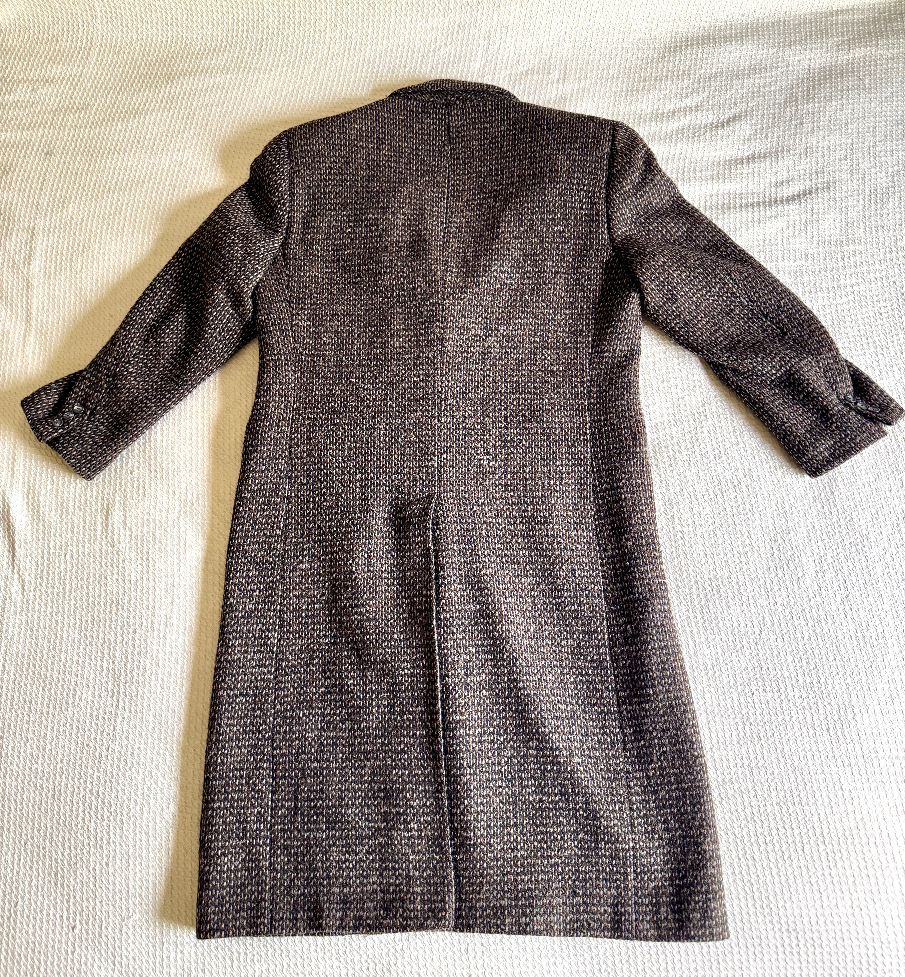 Vtg 70's Burberrys' Tweed Overcoat ~ Burberrys' Herringbone Like Weave Top Jacket