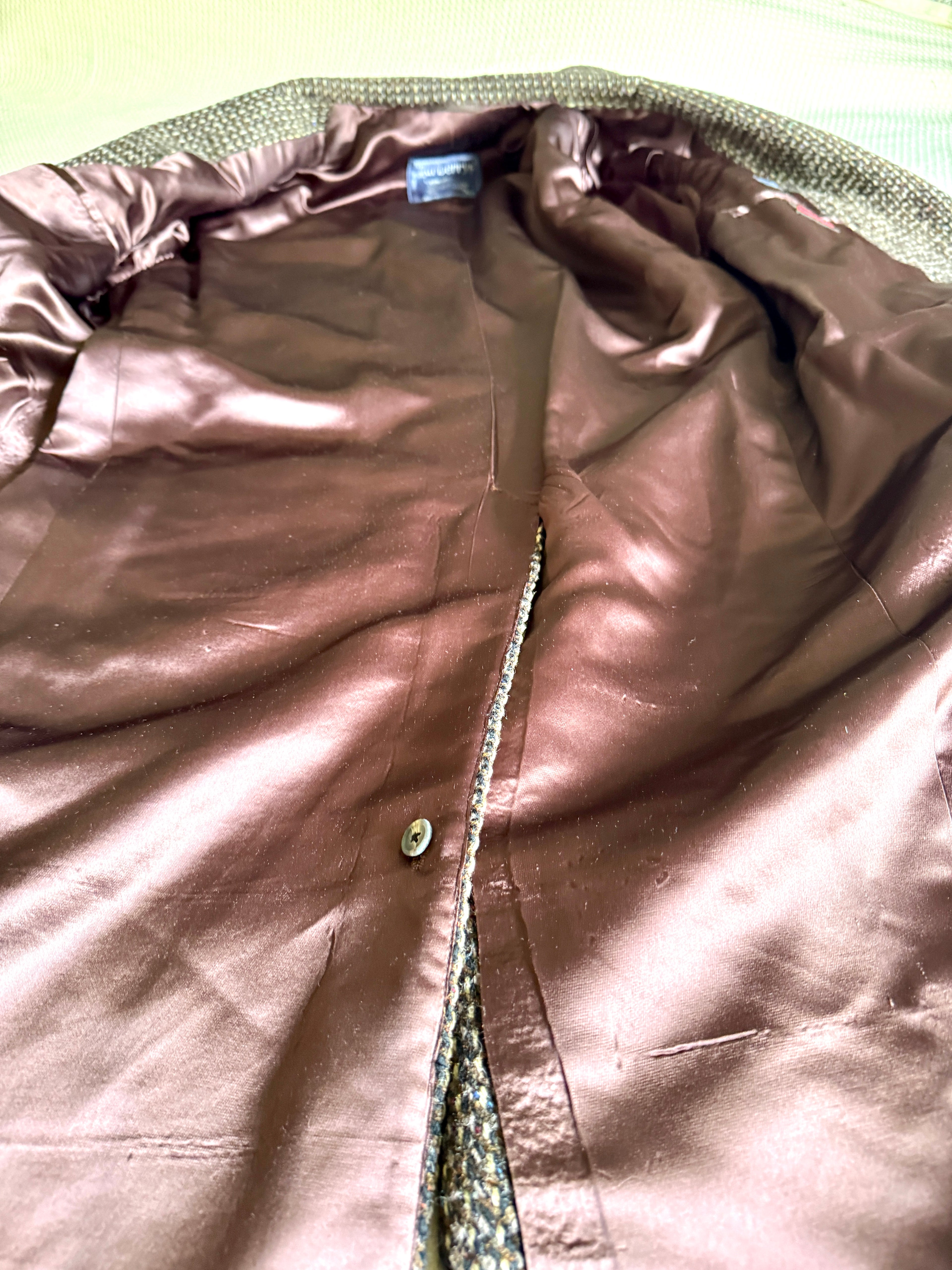 Vtg 70's Burberrys' Tweed Overcoat ~ Burberrys' Herringbone Like Weave Top Jacket