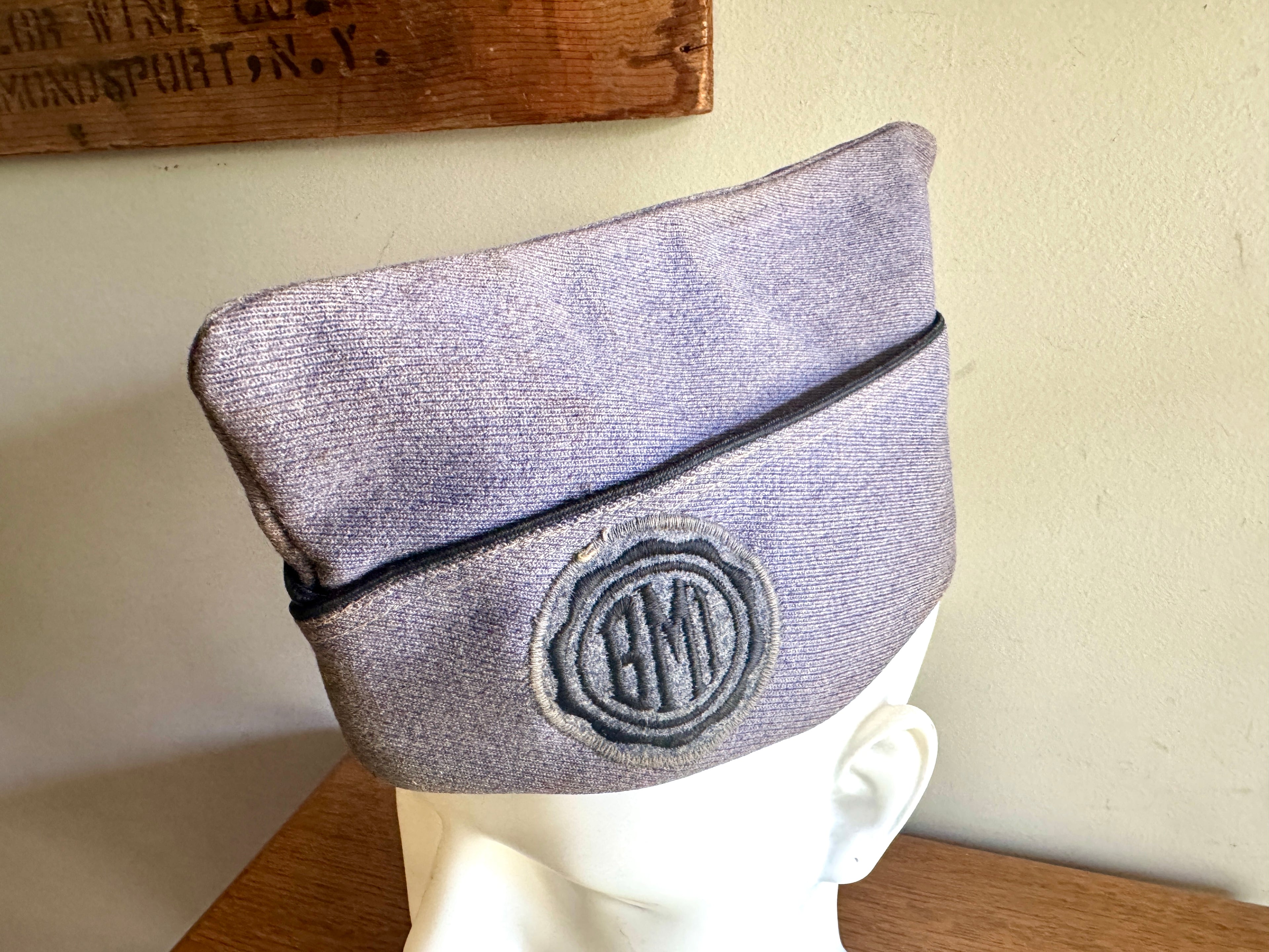 1960's Bordertown Military Institute Wool Garrison Cap and Four Sergeant Chevron Backings