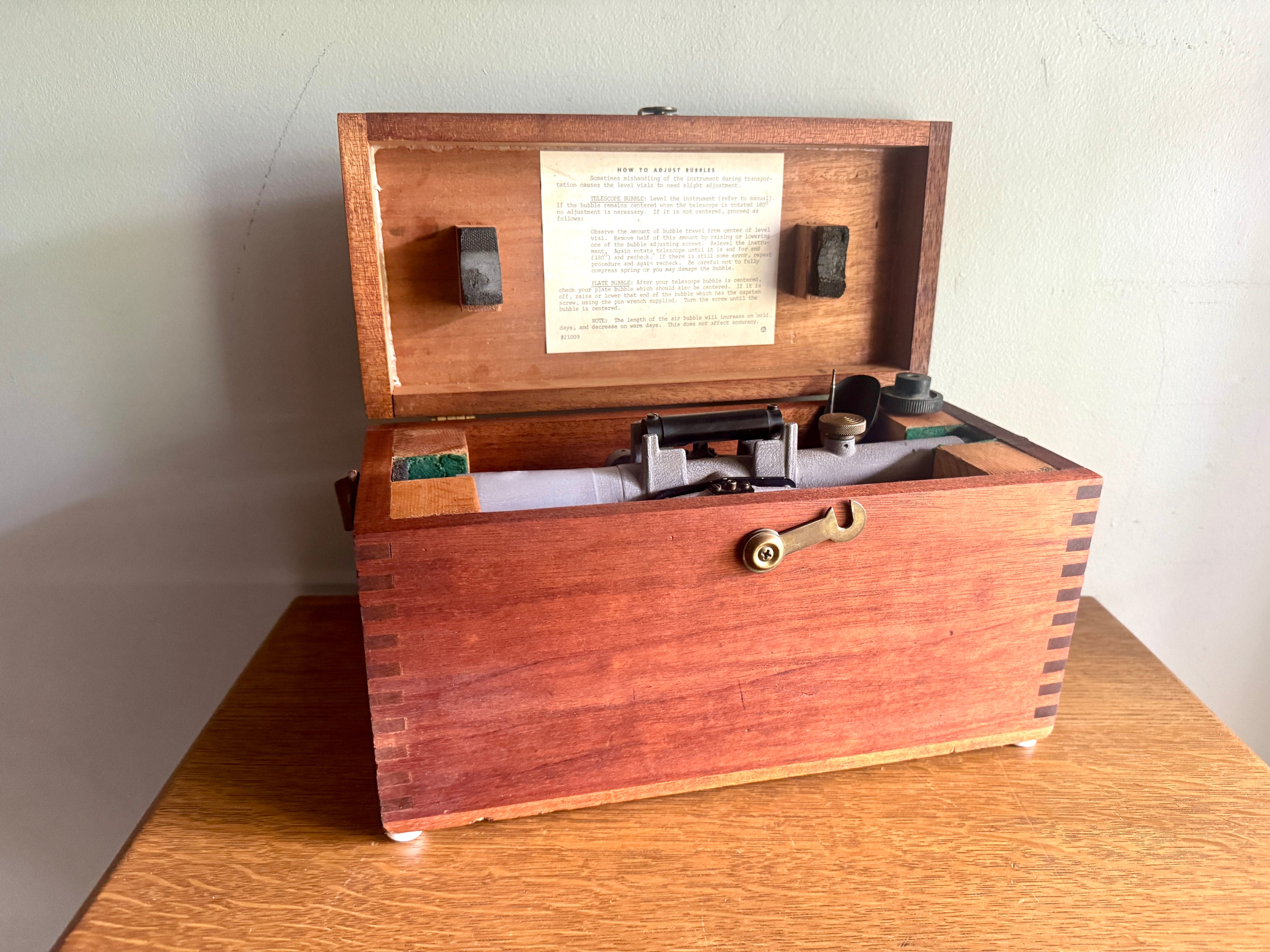 Vtg Craftsman Farm Transit With Original Wood Case ~ Craftman 1S-42355 Transit