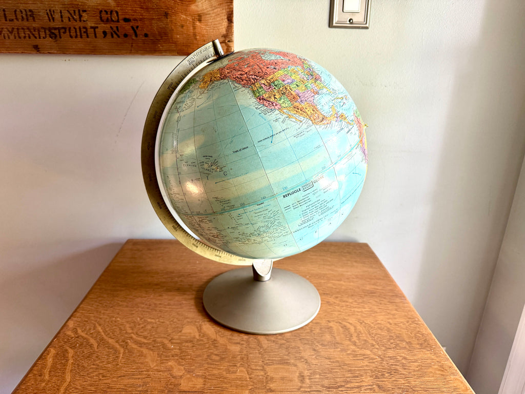 1960's Globe by Replogle 12" ~ Stereo Relief Globe by Replogle