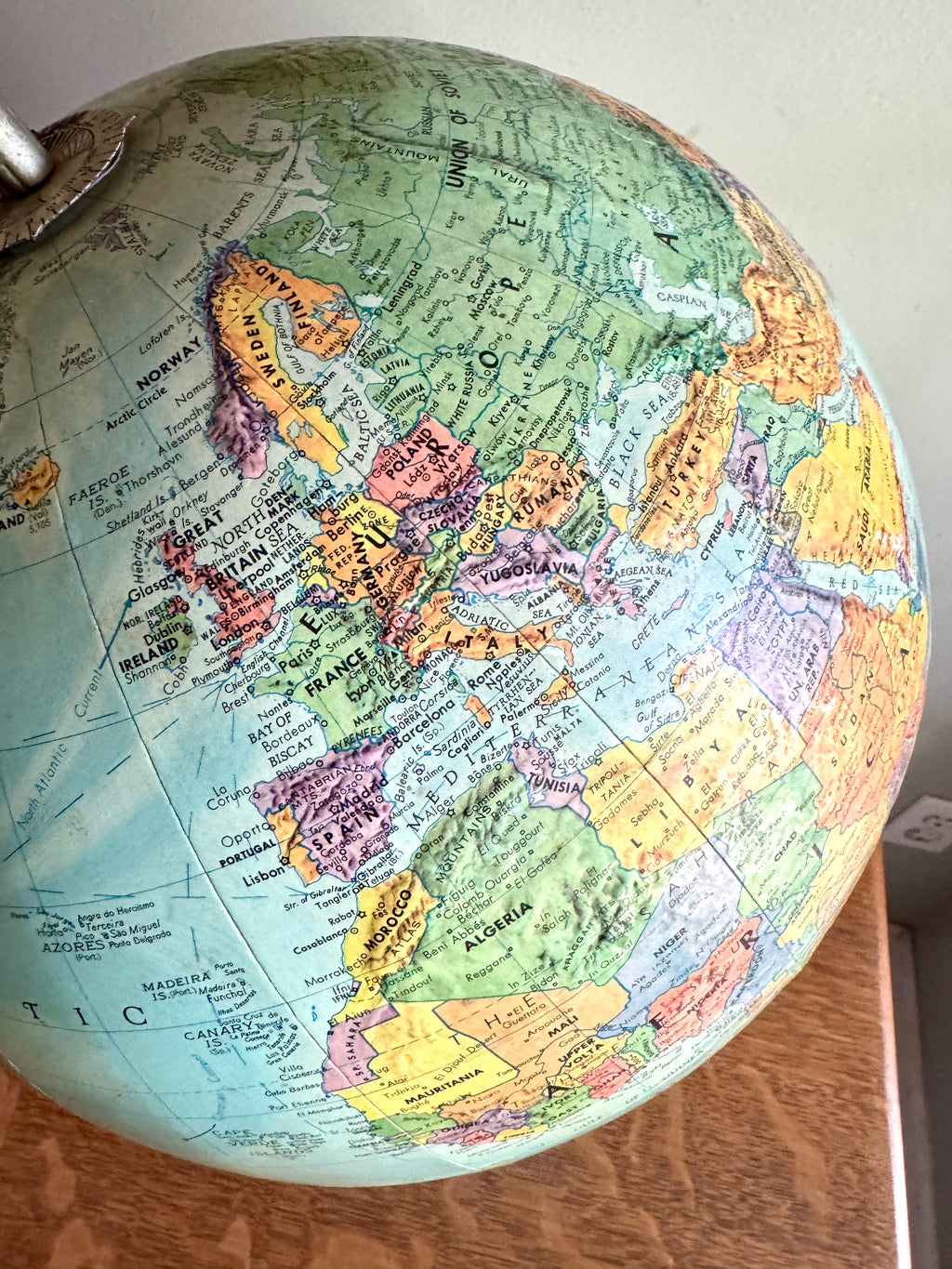 1960's Globe by Replogle 12" ~ Stereo Relief Globe by Replogle