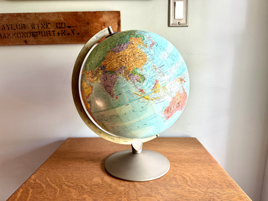 1960's Globe by Replogle 12" ~ Stereo Relief Globe by Replogle