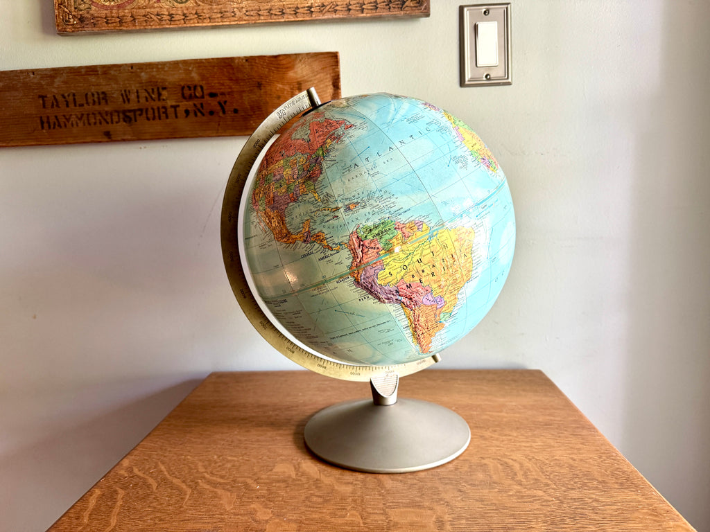 1960's Globe by Replogle 12" ~ Stereo Relief Globe by Replogle