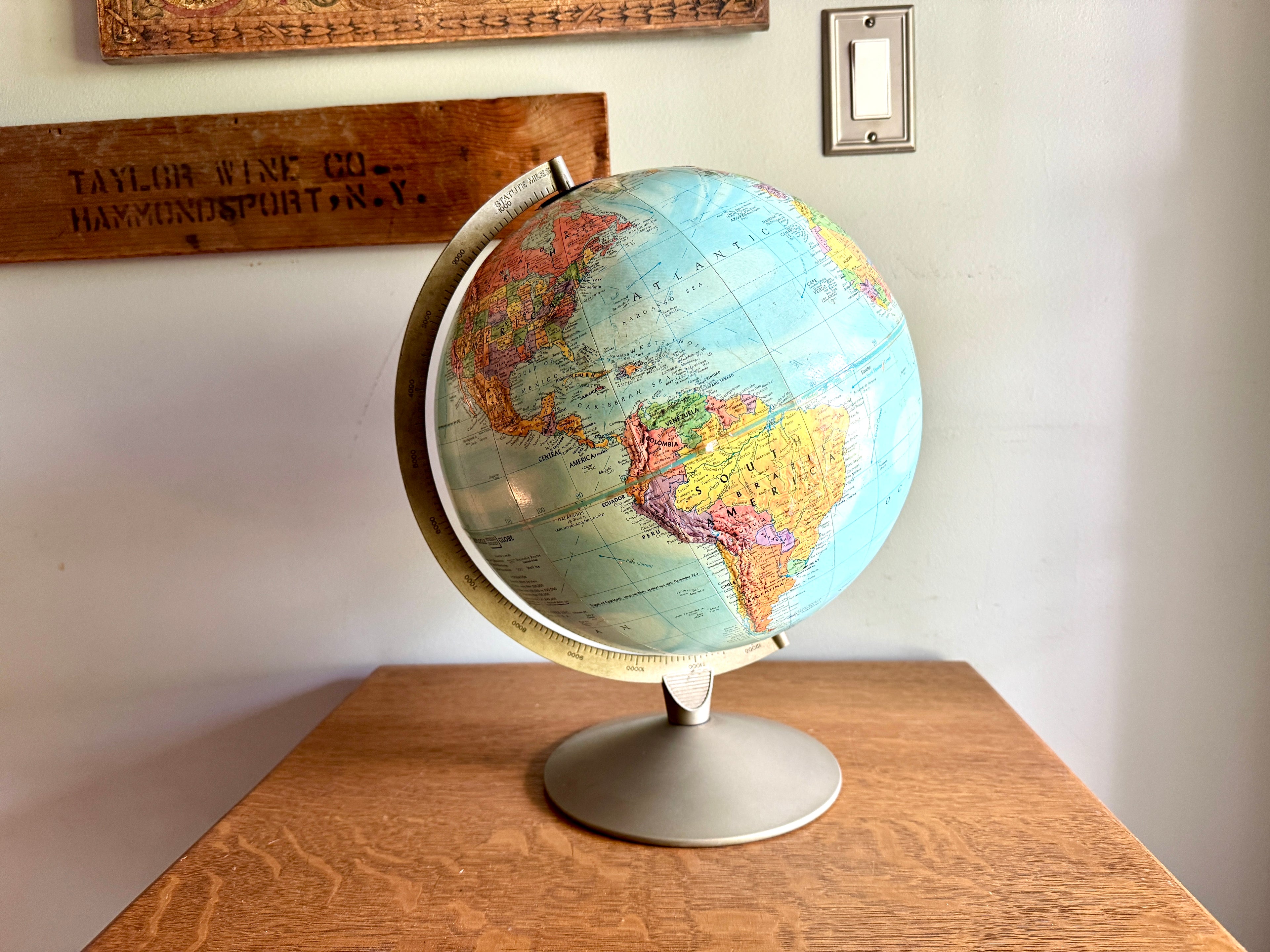 1960's Globe by Replogle 12" ~ Stereo Relief Globe by Replogle