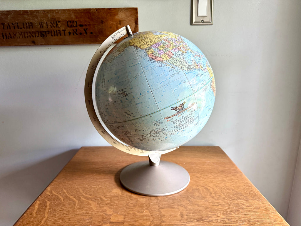 1960's Globe by Replogle 12" ~ Comprehensive World Globe by Replogle