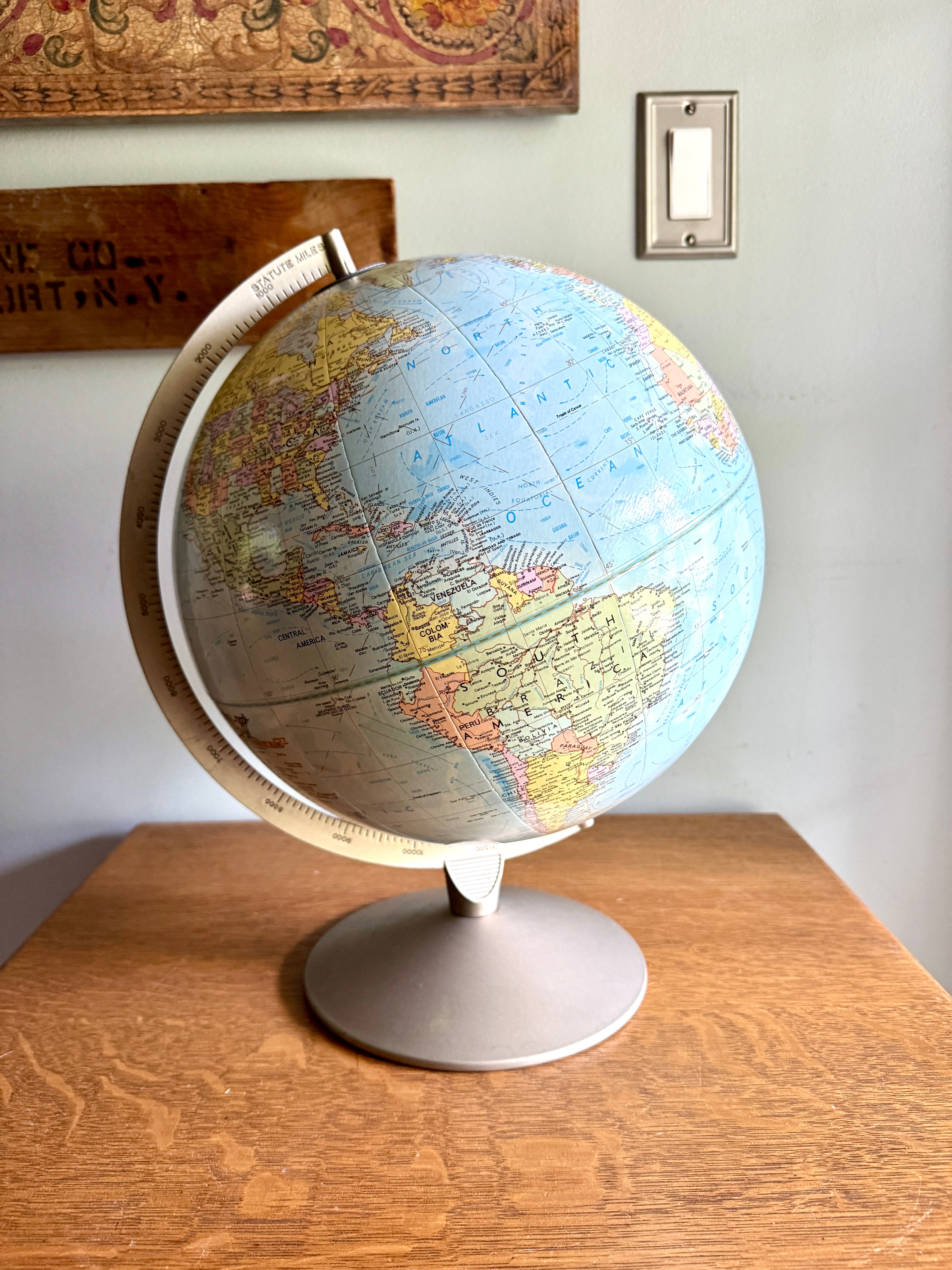 1960's Globe by Replogle 12" ~ Comprehensive World Globe by Replogle