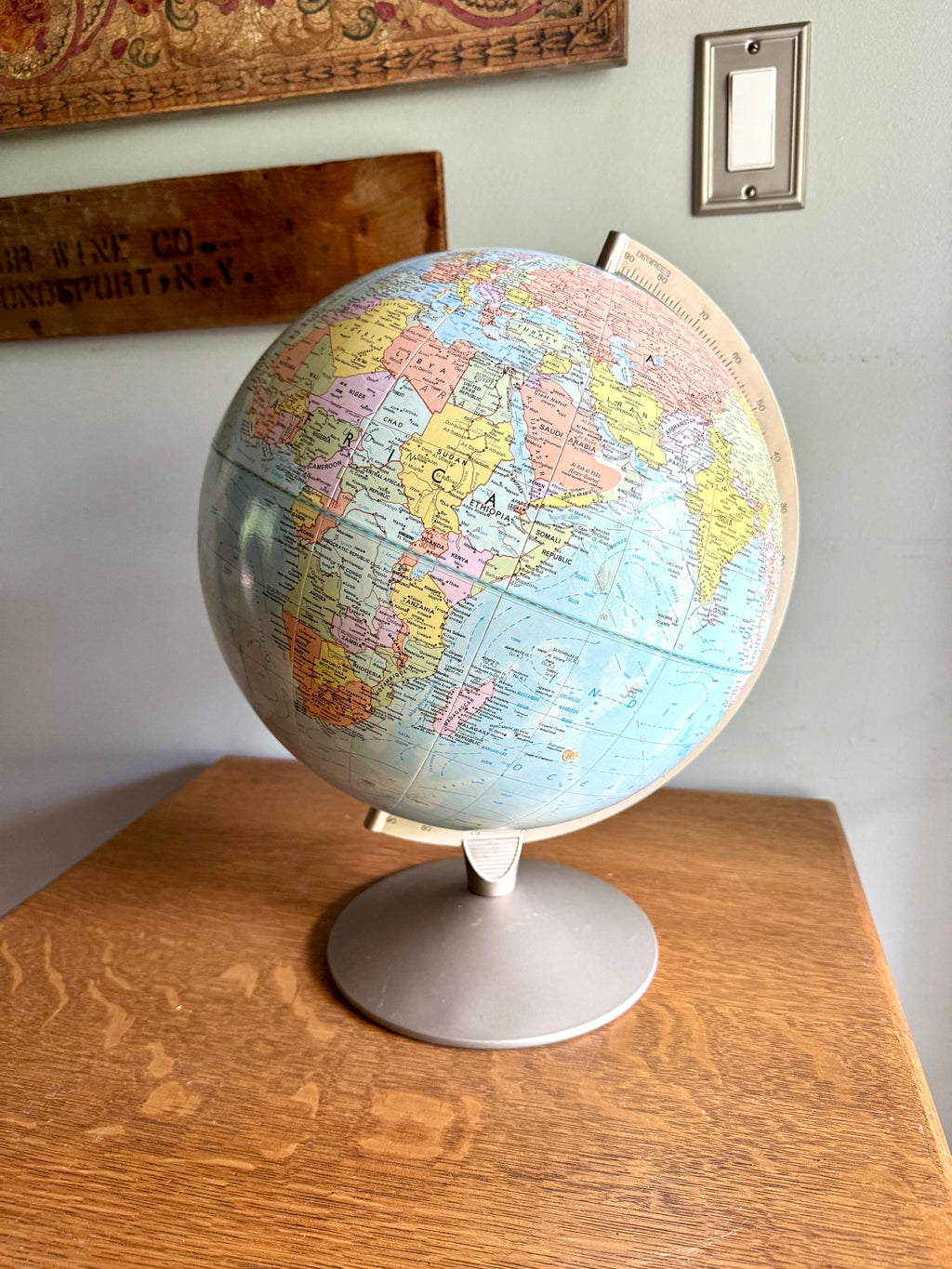 1960's Globe by Replogle 12" ~ Comprehensive World Globe by Replogle