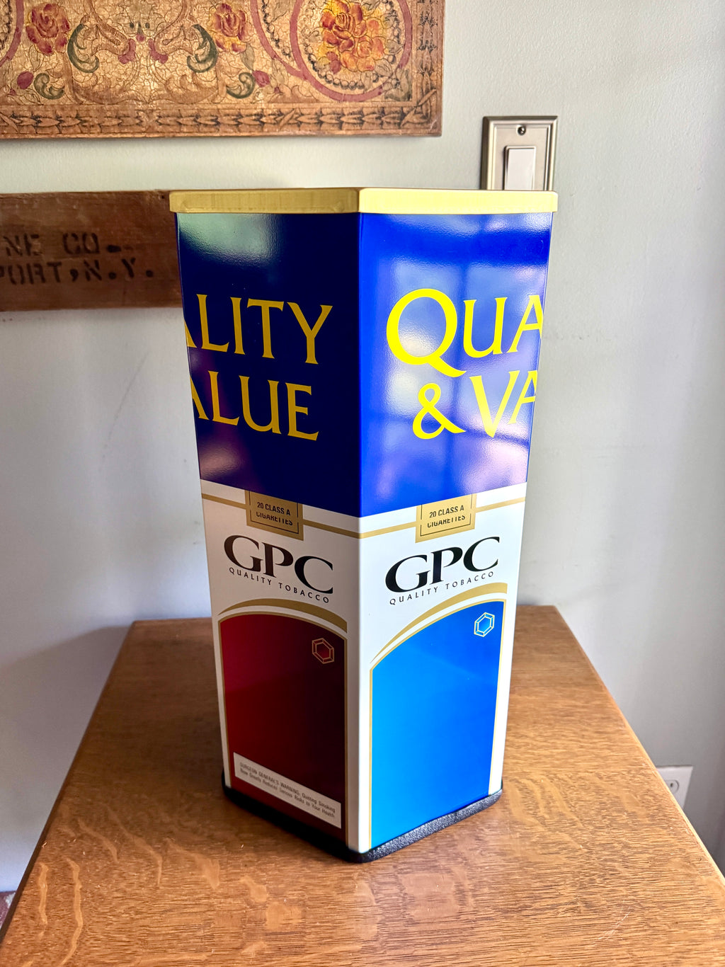 Vtg GPC Quality Tobacco Ashtray (NOS) ~ GPC Cigarette Ashtray/trashcan in Box