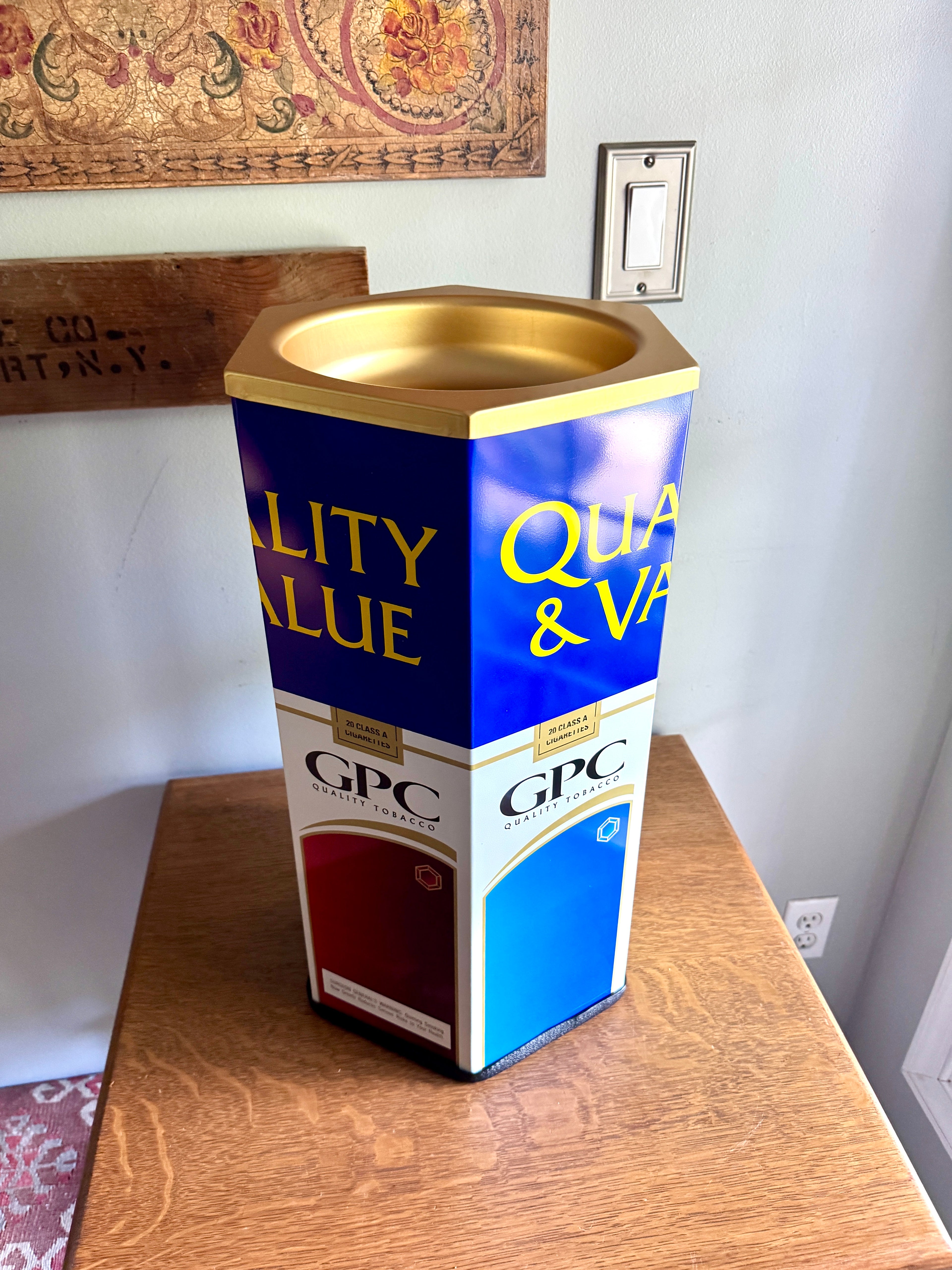 Vtg GPC Quality Tobacco Ashtray (NOS) ~ GPC Cigarette Ashtray/trashcan in Box