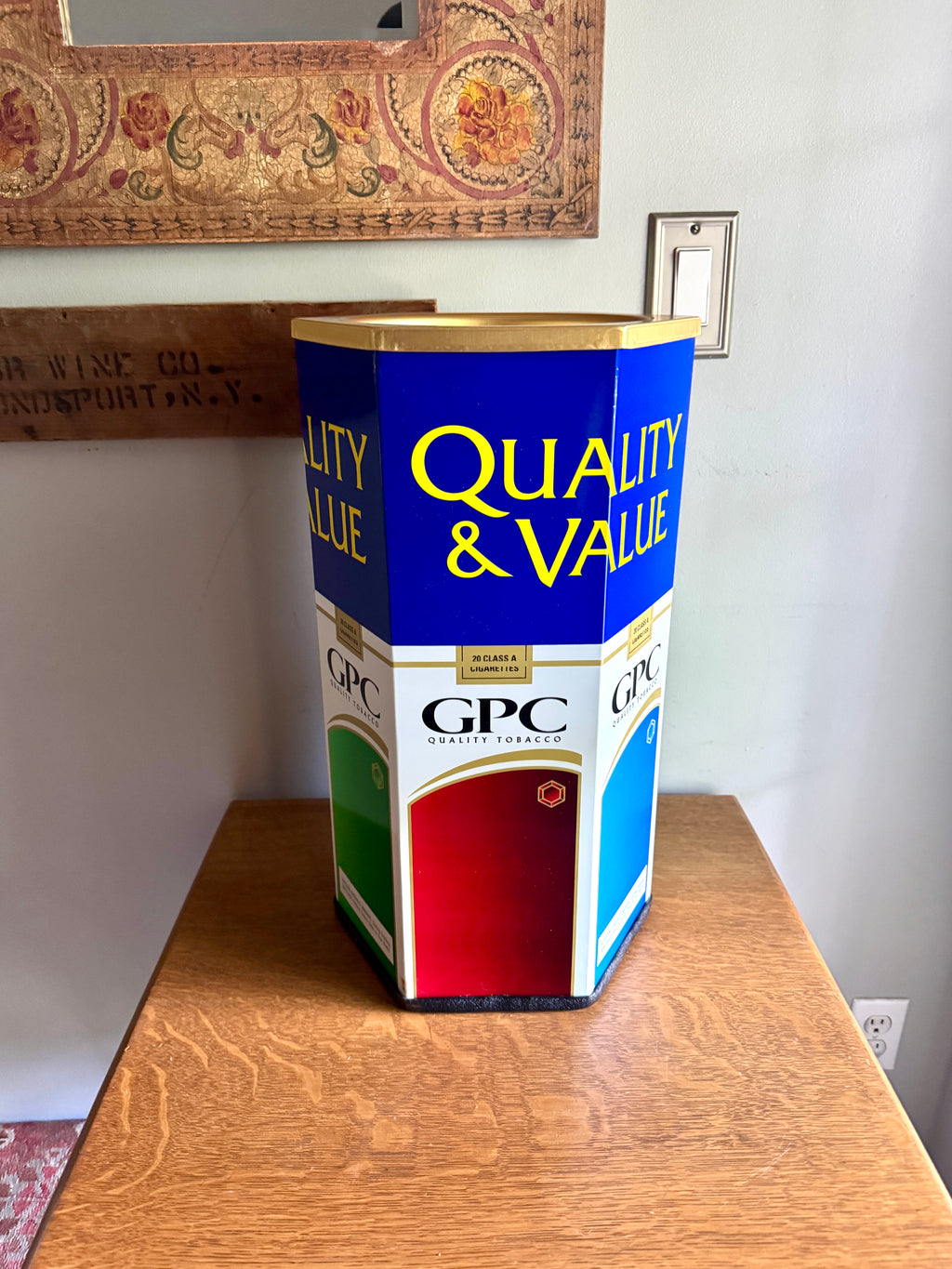 Vtg GPC Quality Tobacco Ashtray (NOS) ~ GPC Cigarette Ashtray/trashcan in Box