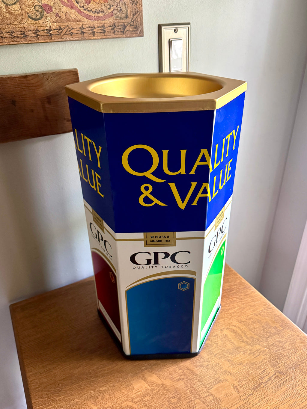 Vtg GPC Quality Tobacco Ashtray (NOS) ~ GPC Cigarette Ashtray/trashcan in Box