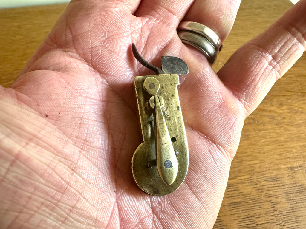 Antique Spring Loaded Lancet ~ Brass Spring Loaded Bloodletting Fleam