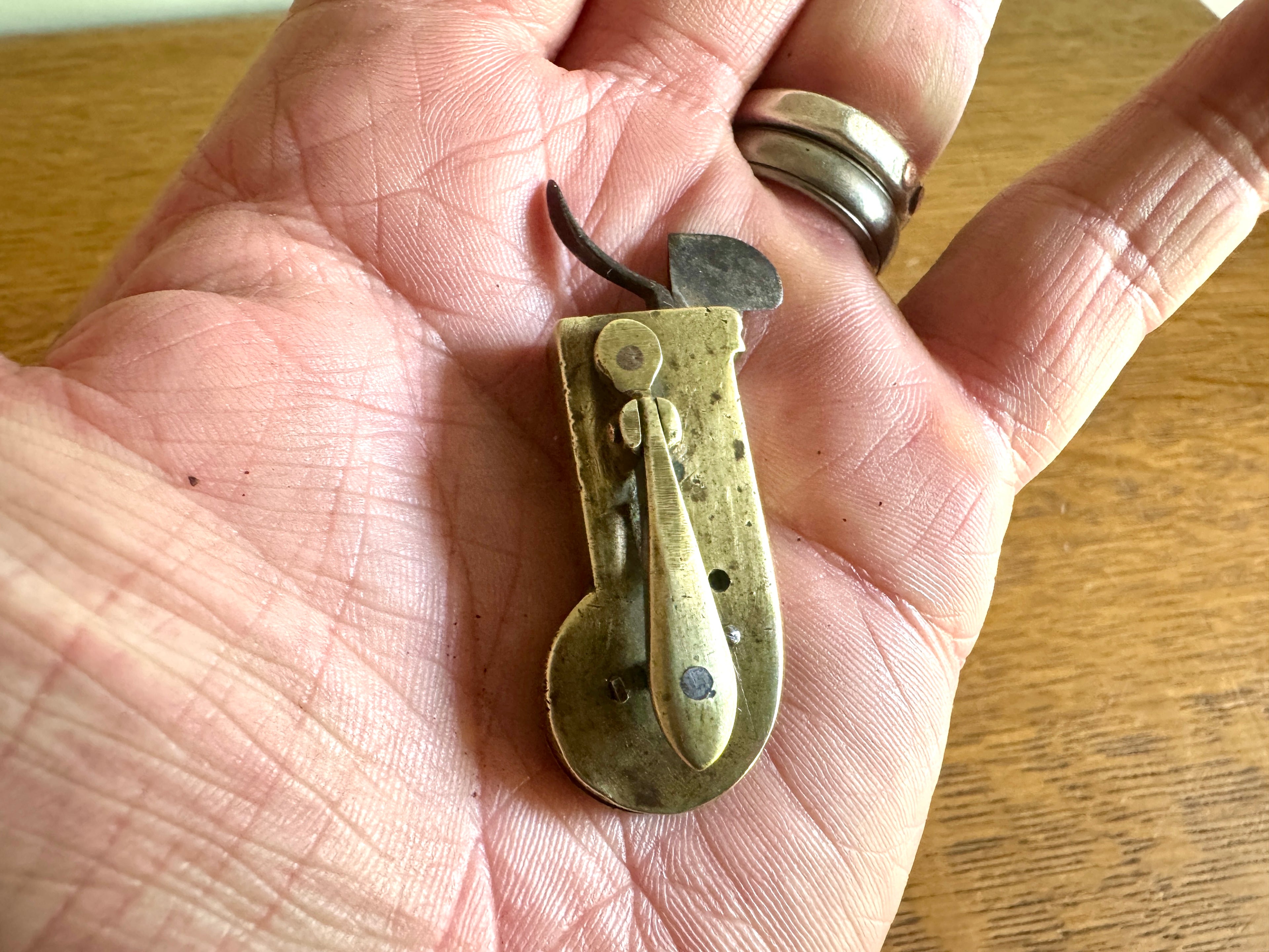 Antique Spring Loaded Lancet ~ Brass Spring Loaded Bloodletting Fleam