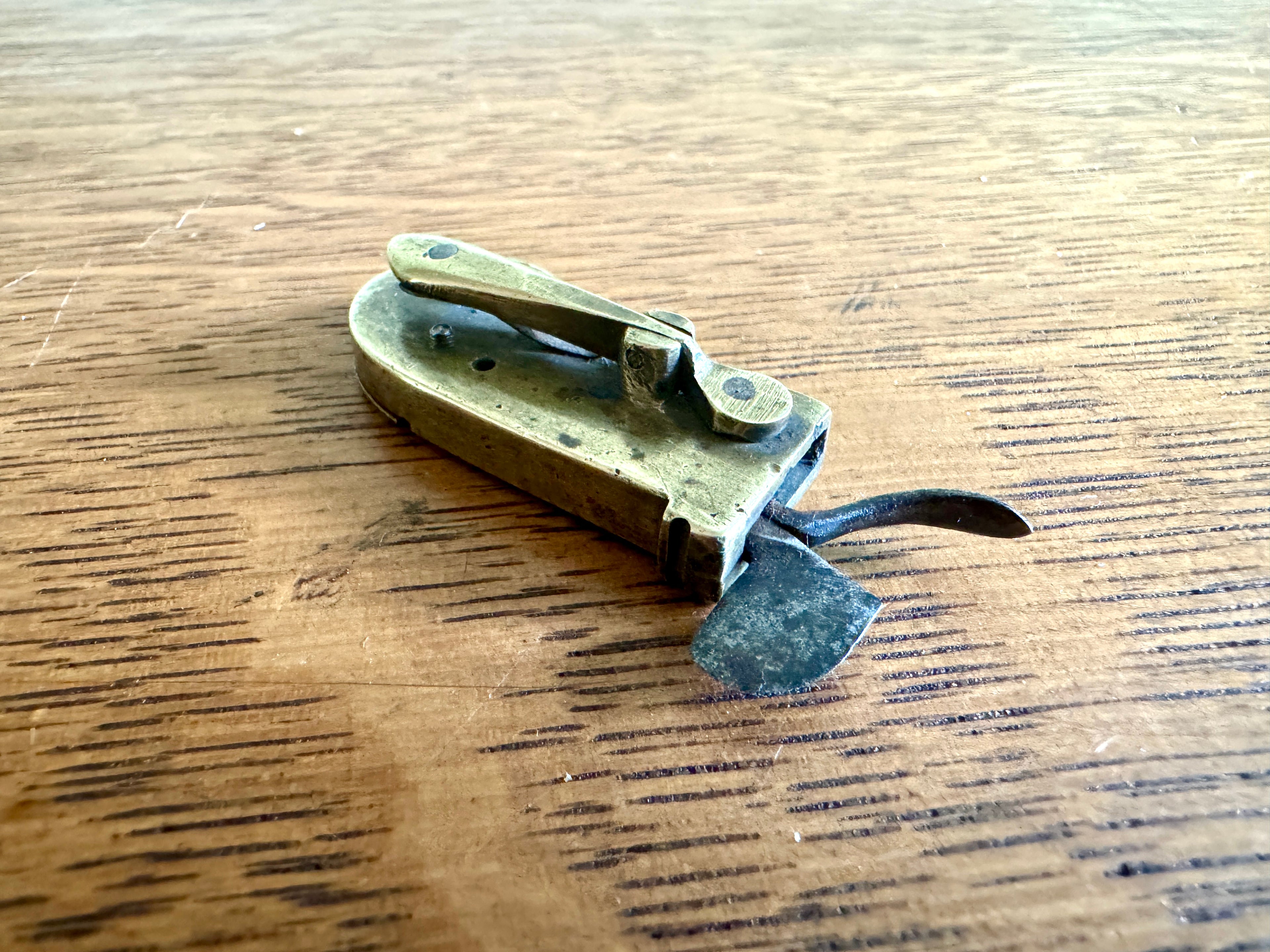 Antique Spring Loaded Lancet ~ Brass Spring Loaded Bloodletting Fleam
