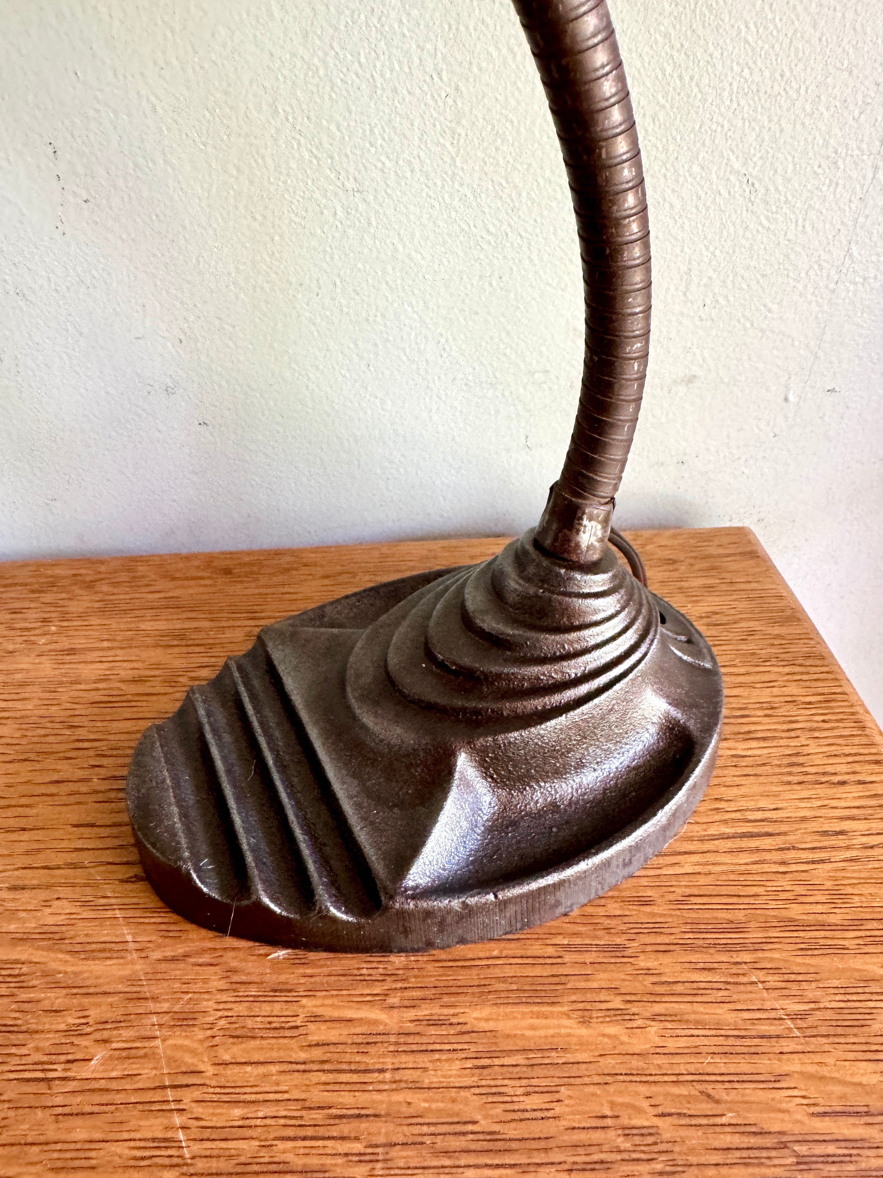Vtg Eagle Goose Neck Lamp | Industrial Adjustable Desk Lamp | Eagle Cast Iron Desk Lamp | Distressed Metal Desk Lamp | Rustic Desk Lamp
