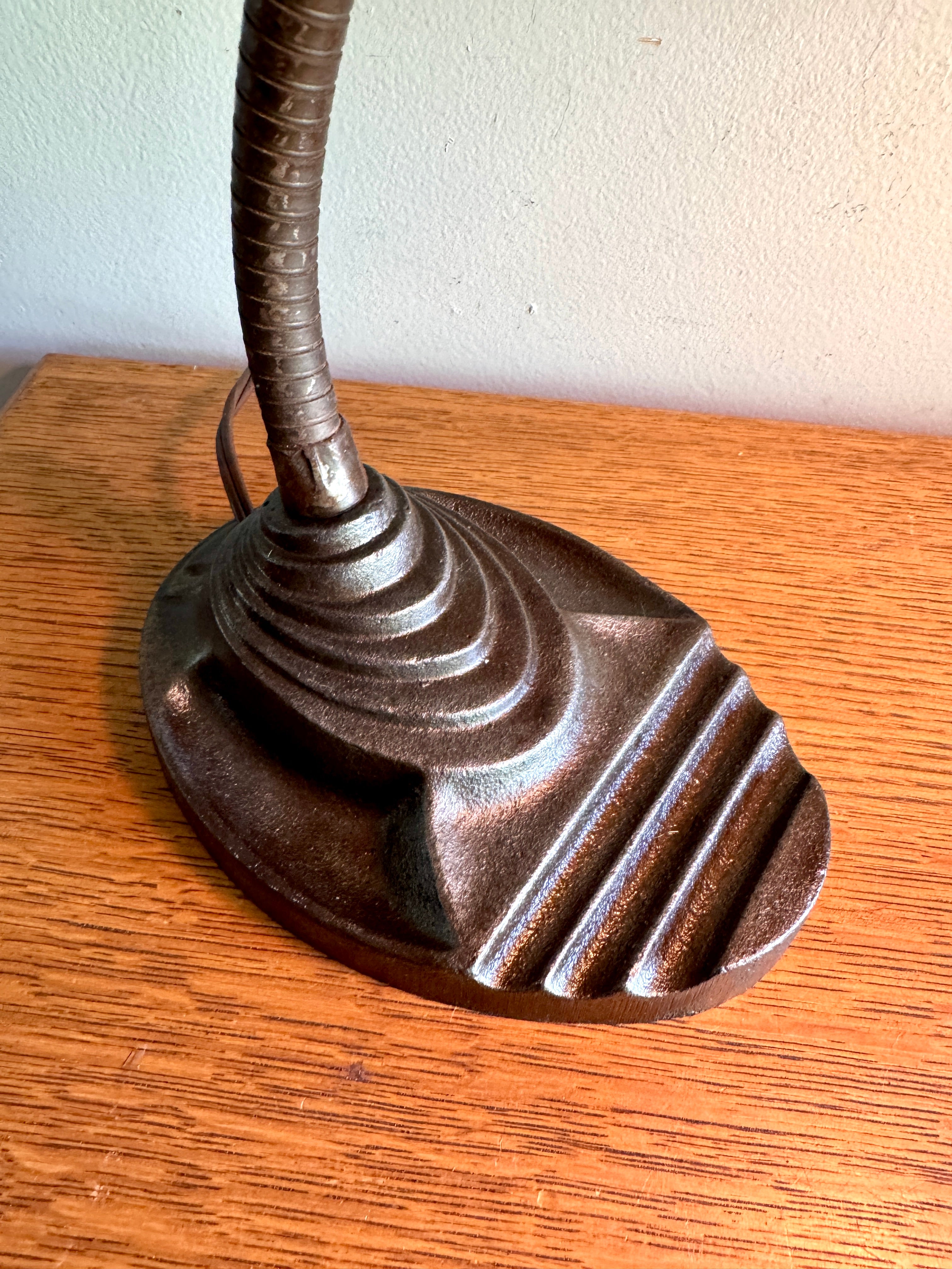 Vtg Eagle Goose Neck Lamp | Industrial Adjustable Desk Lamp | Eagle Cast Iron Desk Lamp | Distressed Metal Desk Lamp | Rustic Desk Lamp