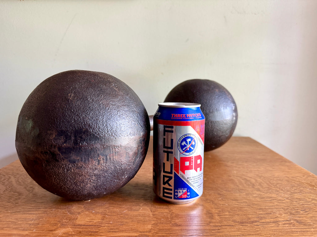 Antique York 70 Lb. Cast Iron Roundhead Dumbbell ~ Globe Style York 70 Lbs. Dumbbell