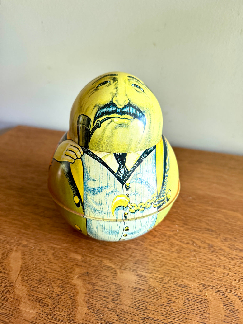 1979 Bristol Ware Roly Poly Tobacco Tin "Businessman" ~ "Brownie" Tin
