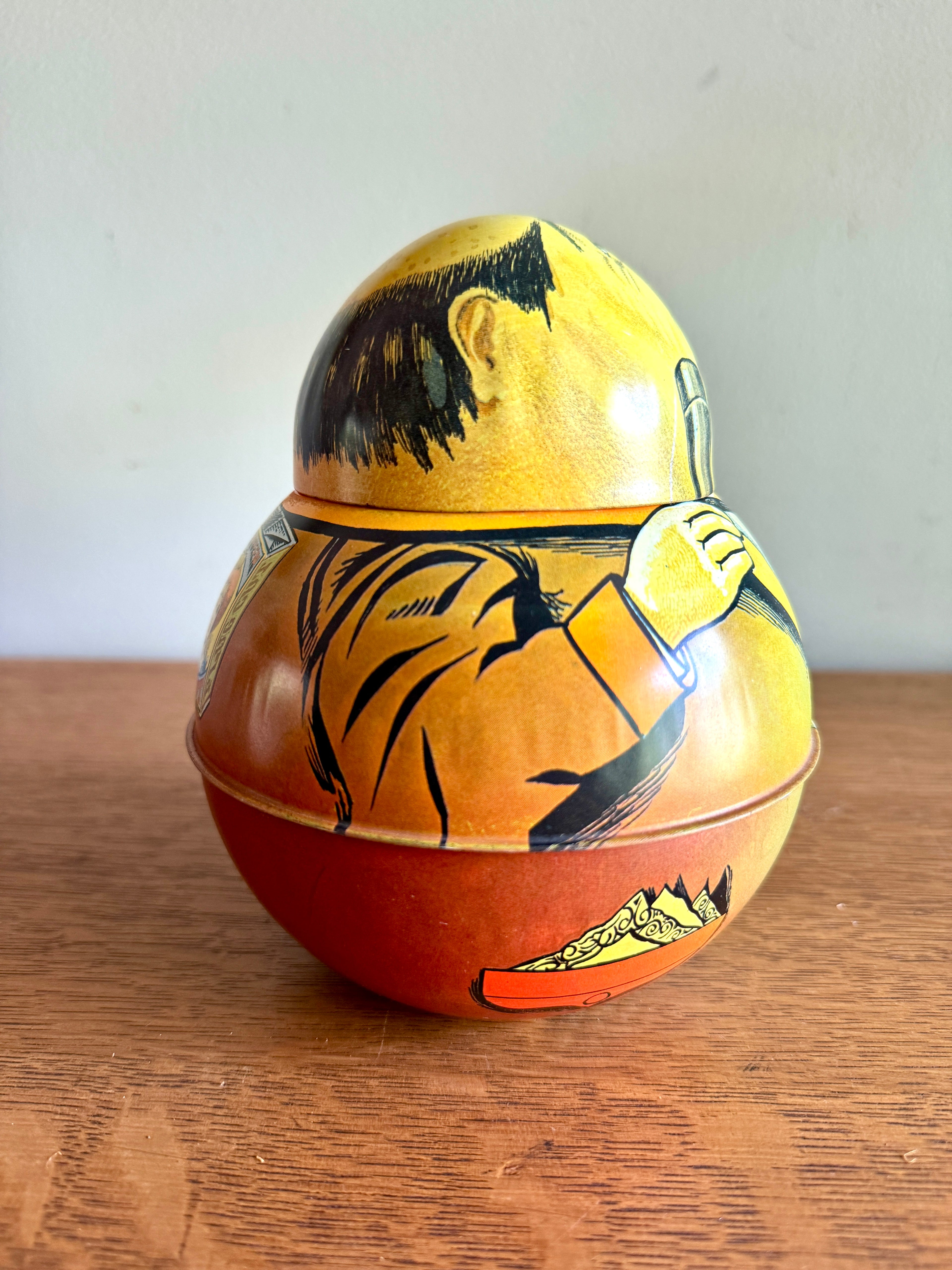 1979 Bristol Ware Roly Poly Tobacco Tin "Businessman" ~ "Brownie" Tin