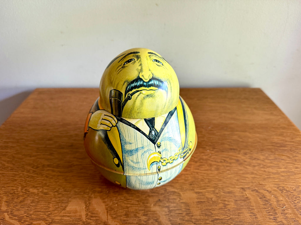 1979 Bristol Ware Roly Poly Tobacco Tin "Businessman" ~ "Brownie" Tin