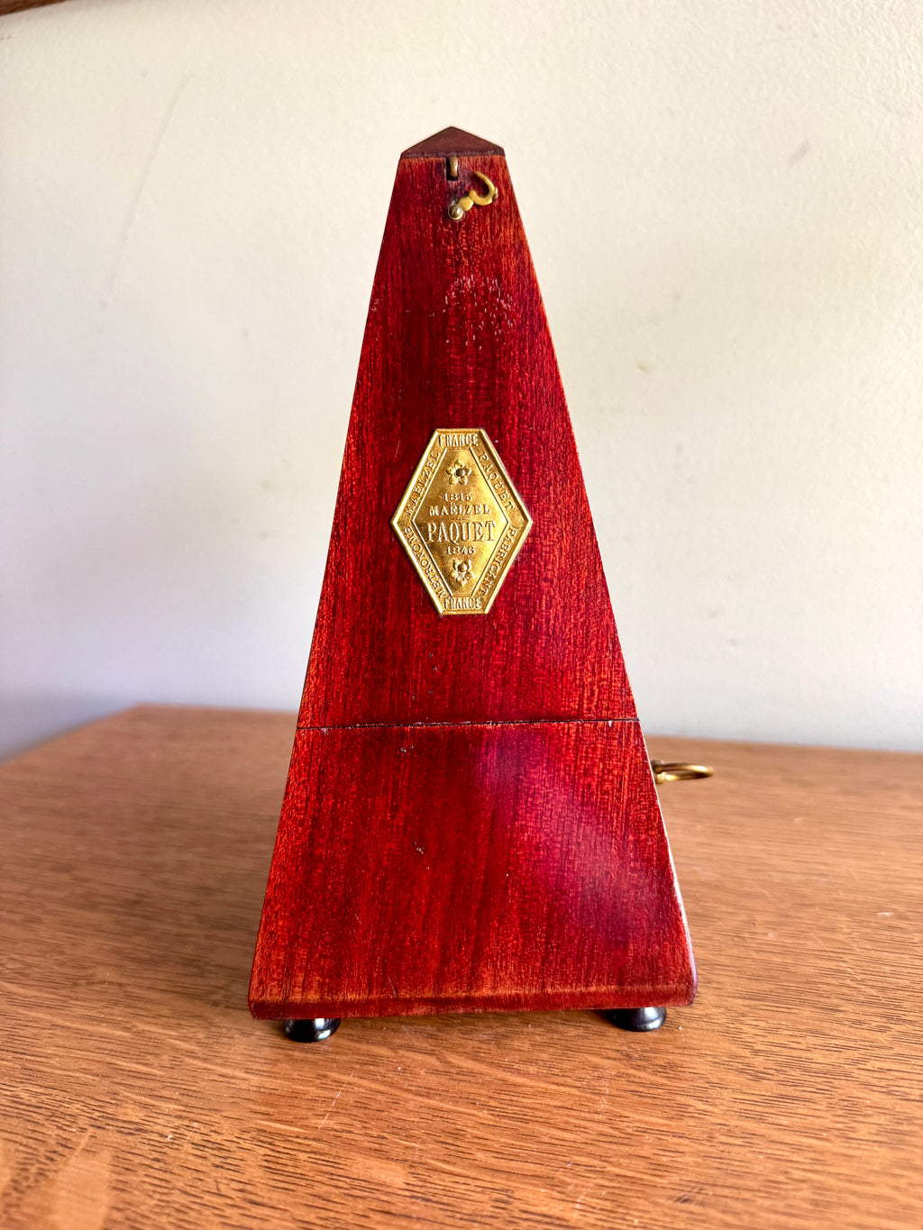 1920's Paquet Maelzel Paquet Mechanical Wood Metronome ~ French Wooden Metronome