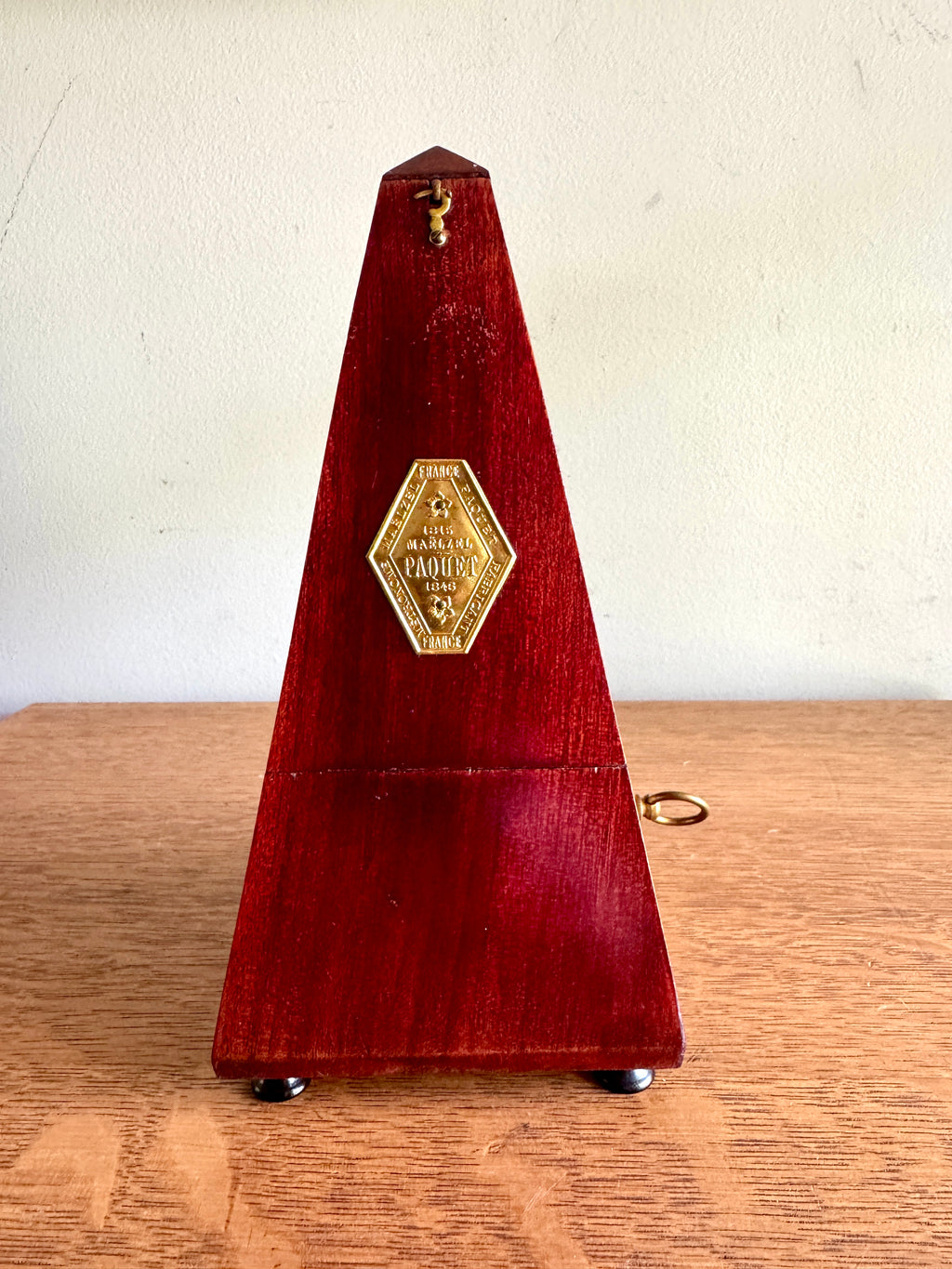 1920's Paquet Maelzel Paquet Mechanical Wood Metronome ~ French Wooden Metronome