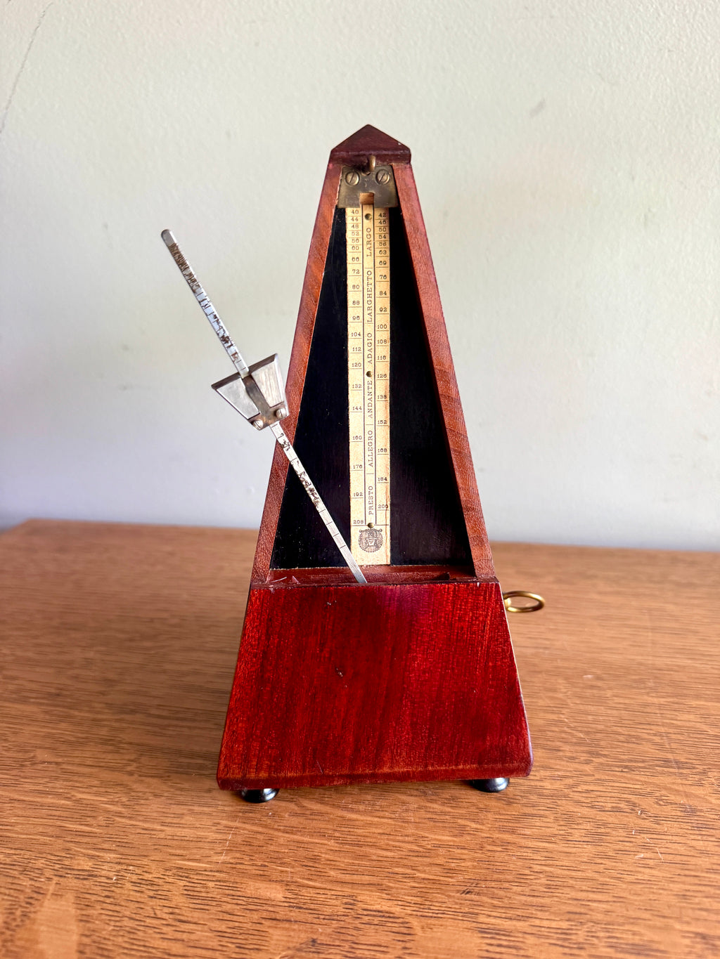 1920's Paquet Maelzel Paquet Mechanical Wood Metronome ~ French Wooden Metronome