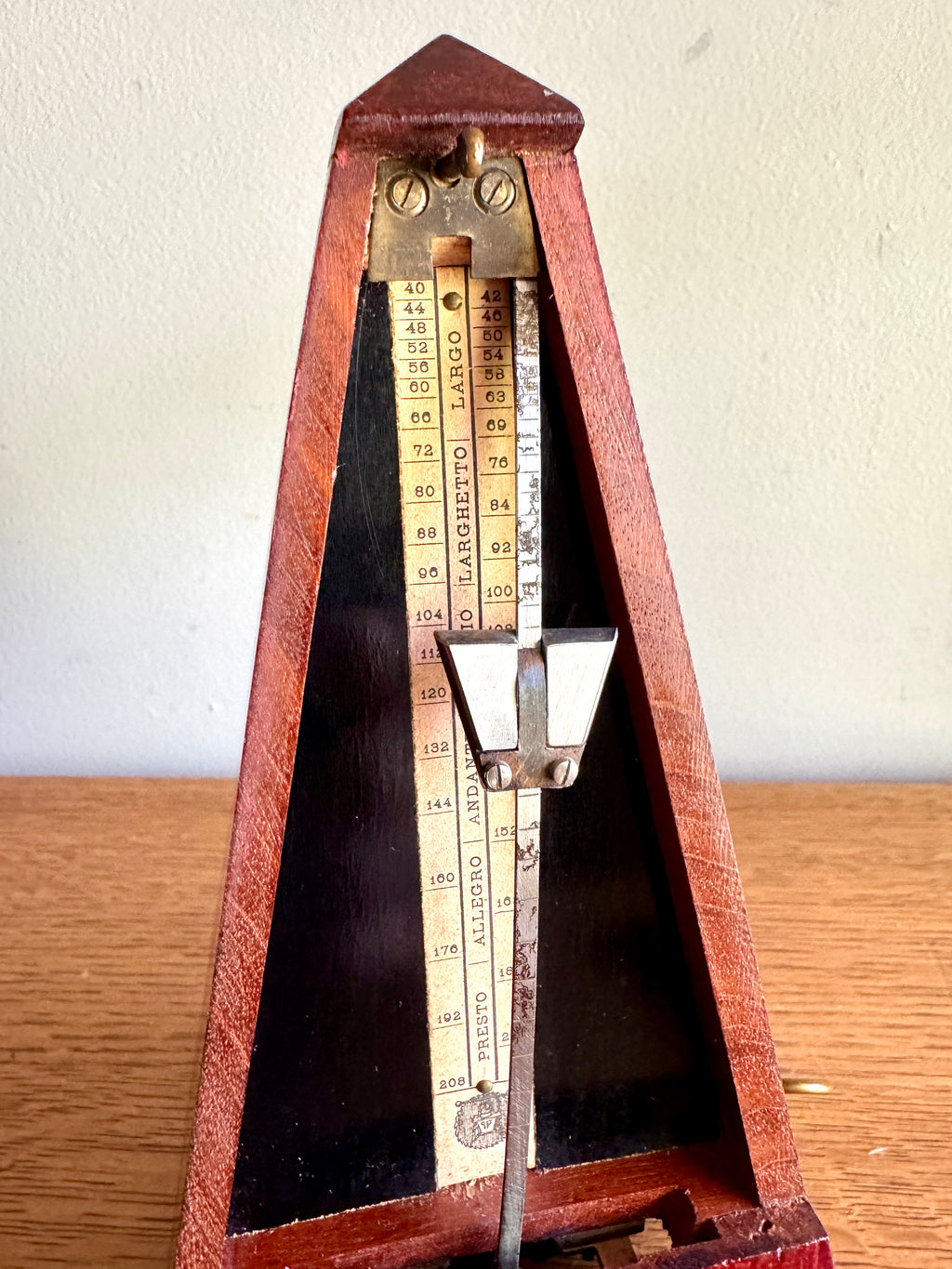 1920's Paquet Maelzel Paquet Mechanical Wood Metronome ~ French Wooden Metronome