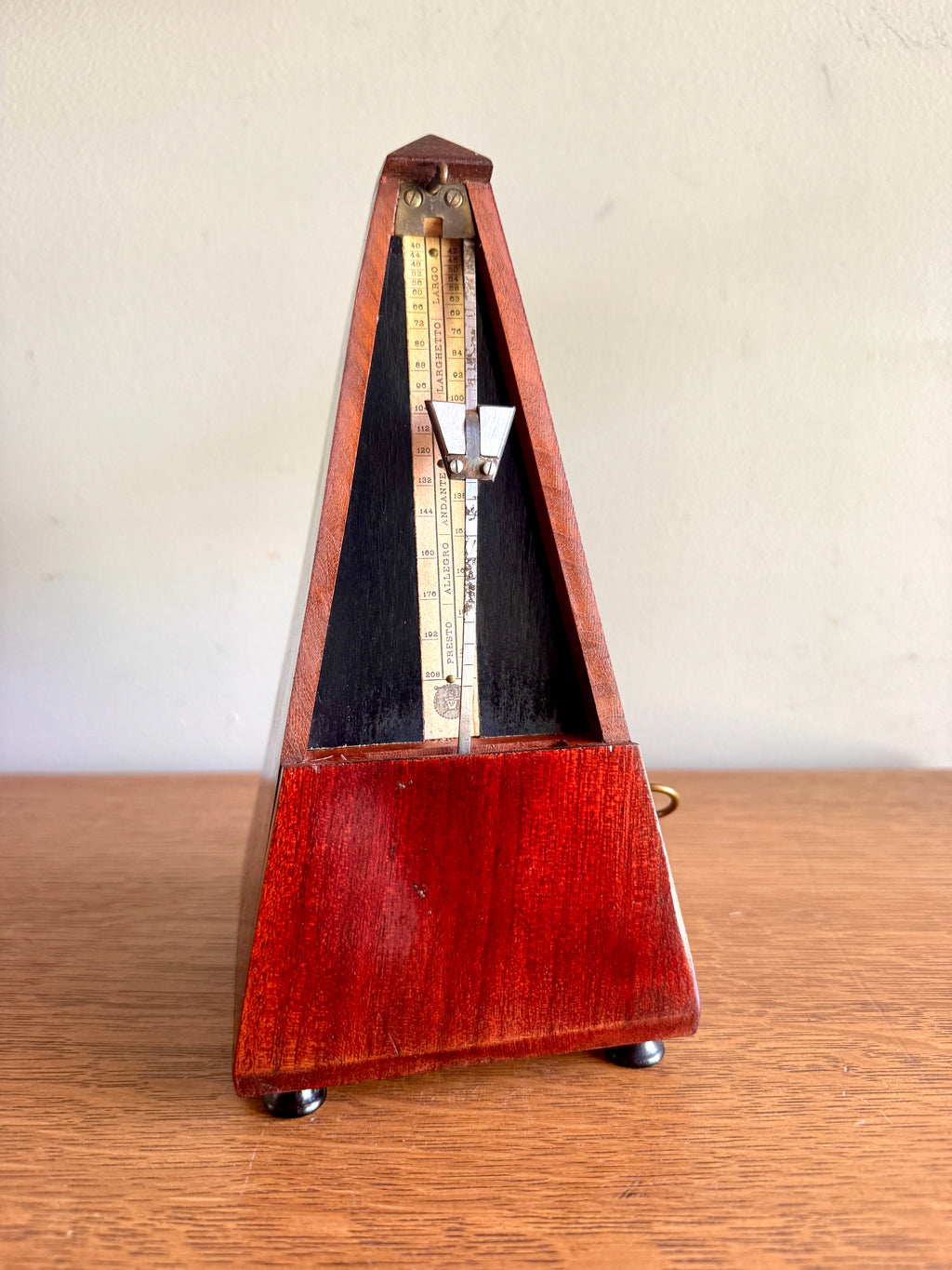 1920's Paquet Maelzel Paquet Mechanical Wood Metronome ~ French Wooden Metronome