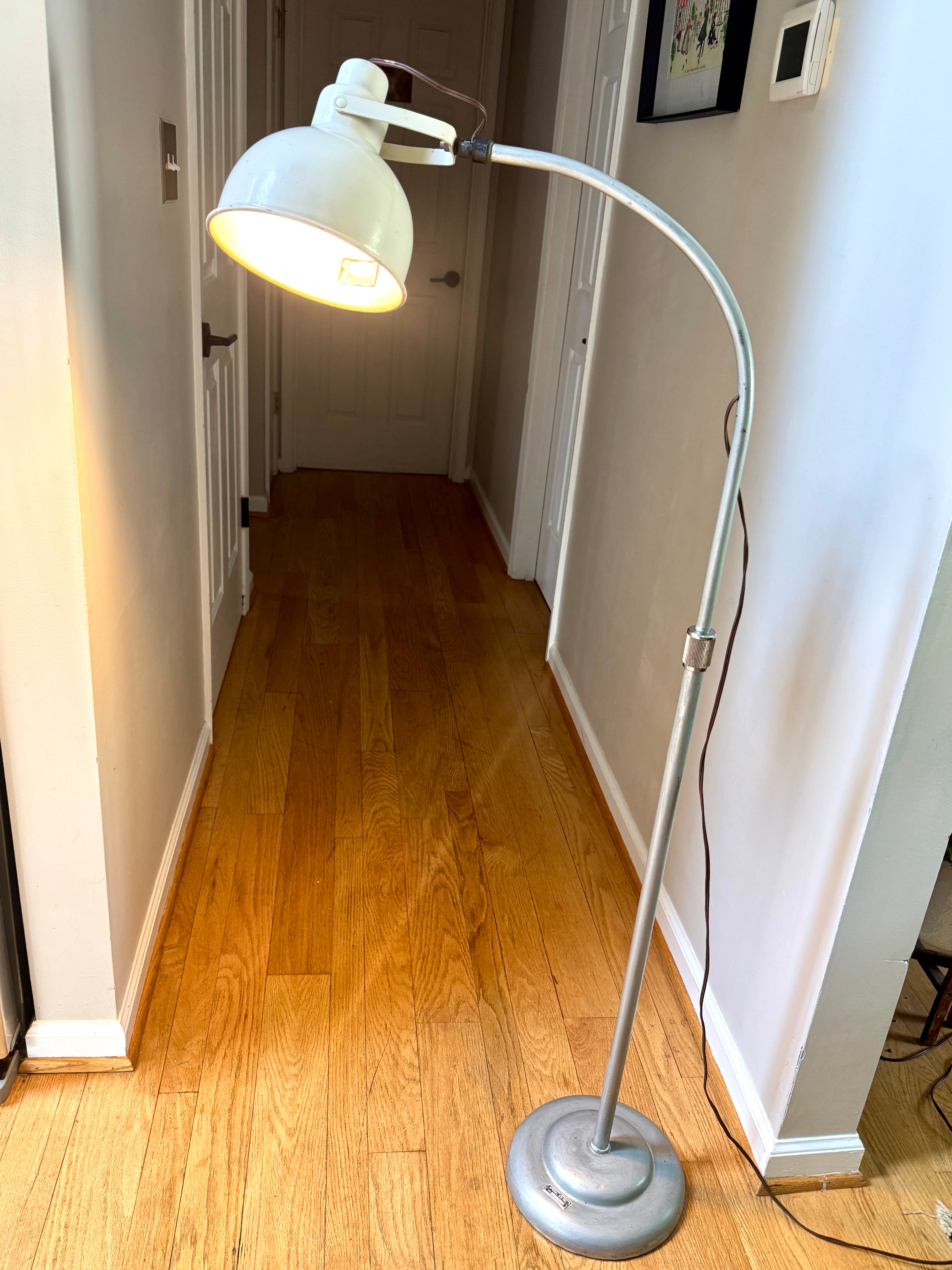 Vtg Industrial Adjustable Floor Lamp ~ Bretford Metal Shade Floor Lamp ~ Specialty Inc. Floor Lamp