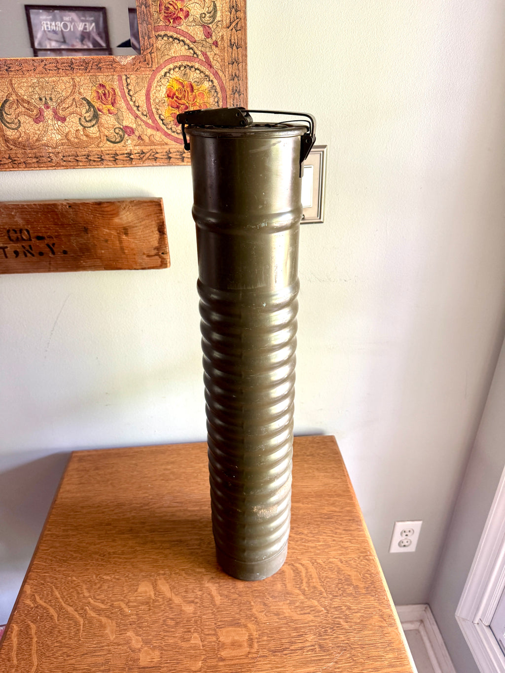 WWII 81MM Mortar Ammo Canister Tube  ~ Waterproof Map or Drawings Storage