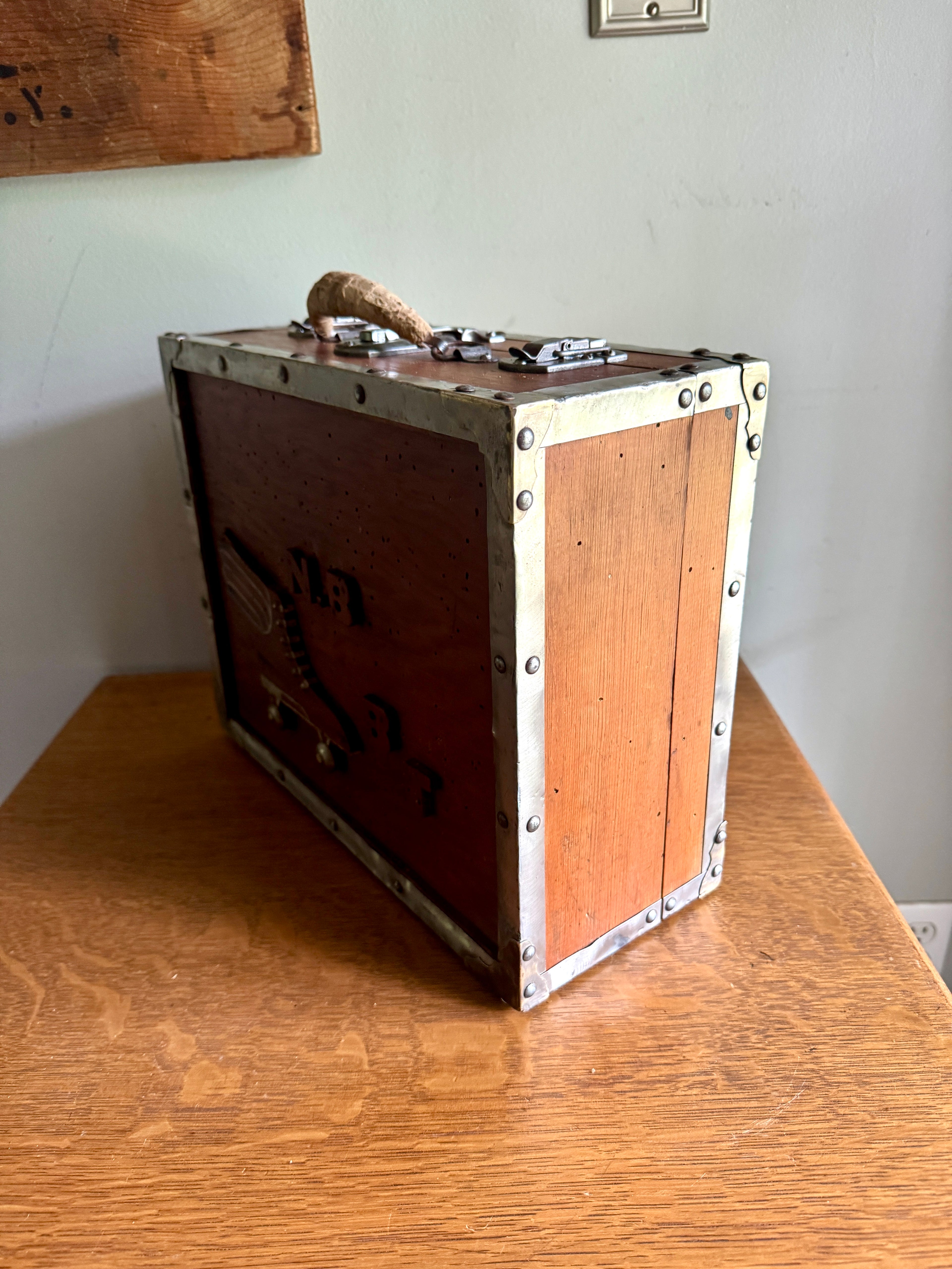 Capitol Arena Roller Skating Wooden Box With Ware Bros. Roller Skates with Wooden Wheels