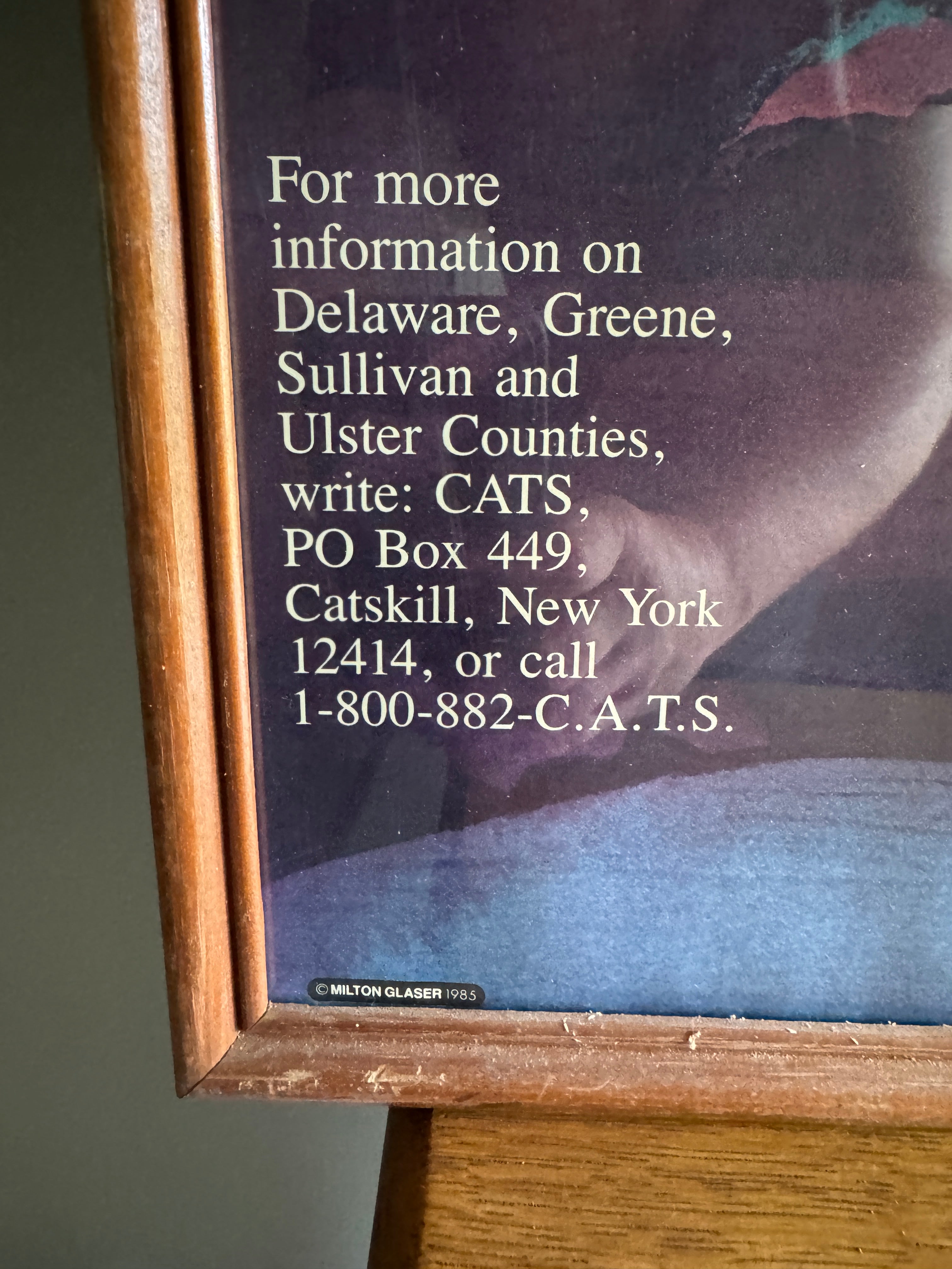 1980's I Love New York Catskills, 1985 - Milton Glaser Poster - I Love NY Campaign  (Poster Only)