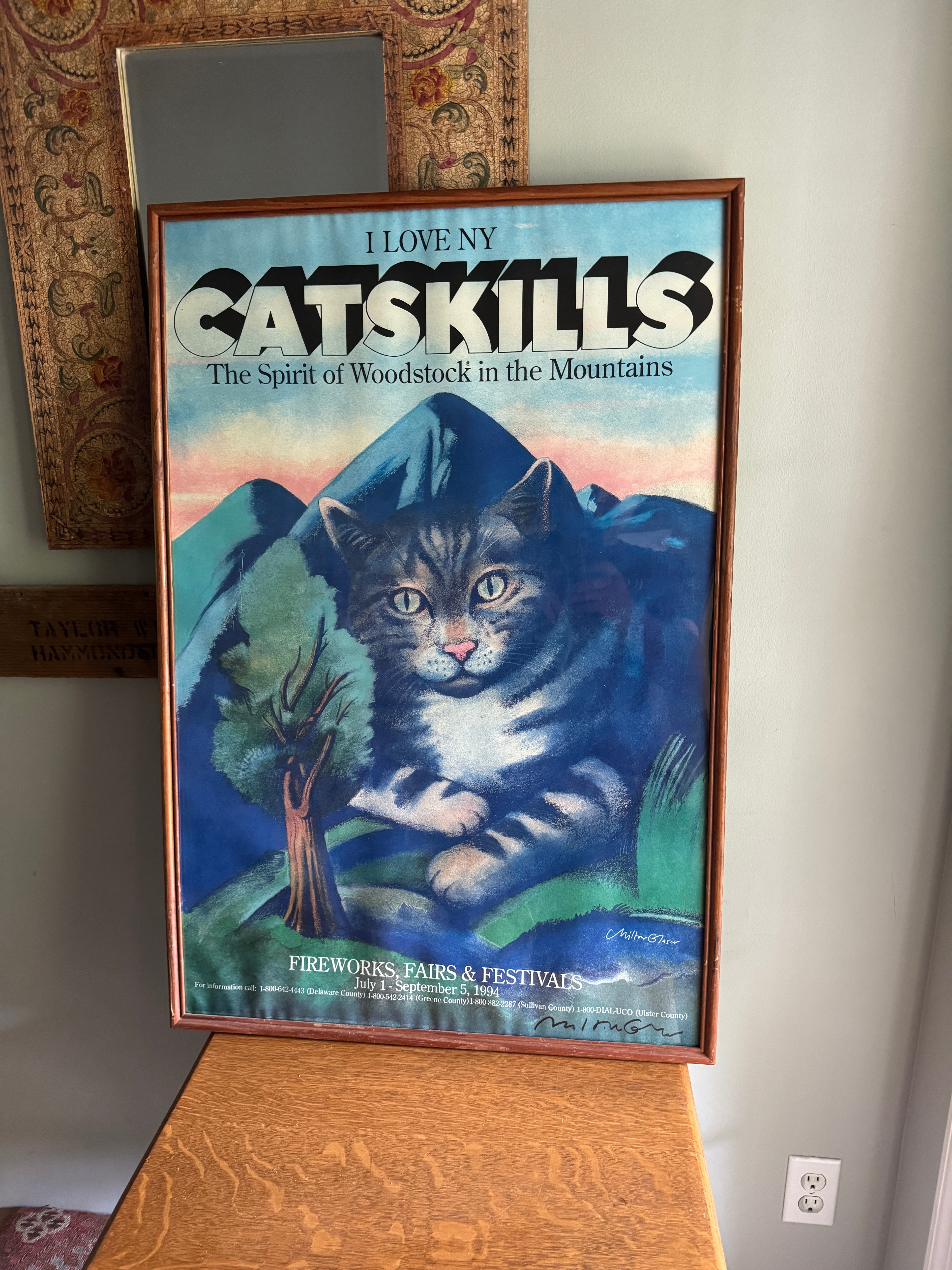 VTG Signed Original Milton Glaser Catskills Poster 1994 Fireworks Fair Festival Perfect (Poster Only)