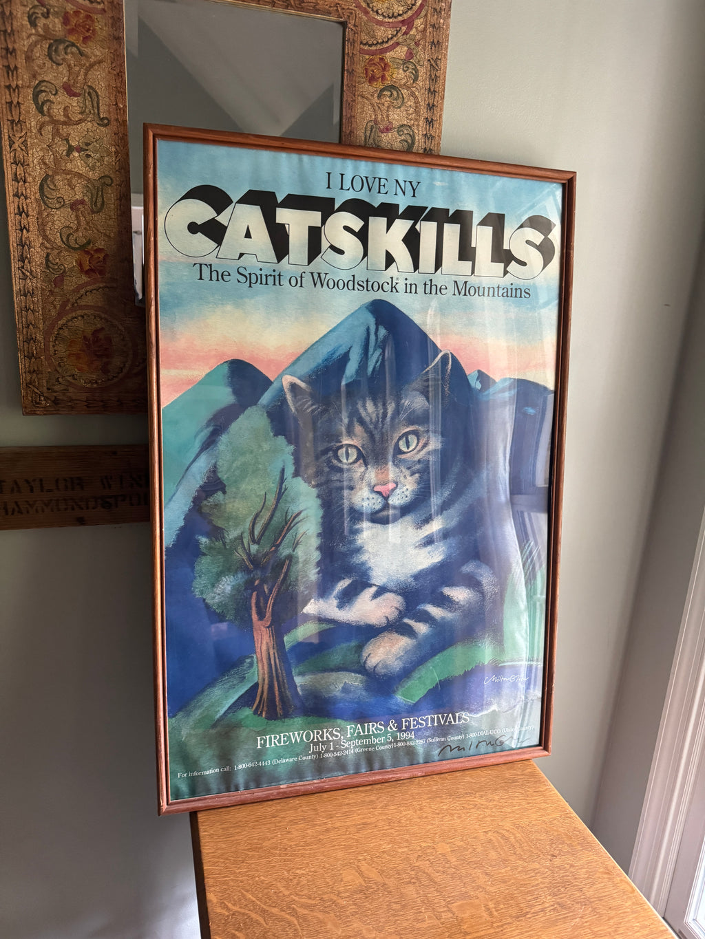 VTG Signed Original Milton Glaser Catskills Poster 1994 Fireworks Fair Festival Perfect (Poster Only)