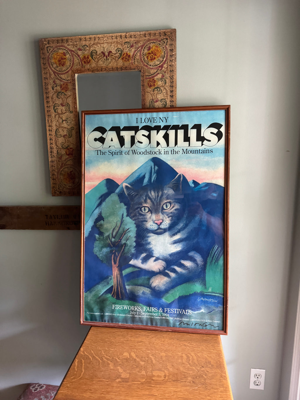 VTG Signed Original Milton Glaser Catskills Poster 1994 Fireworks Fair Festival Perfect (Poster Only)